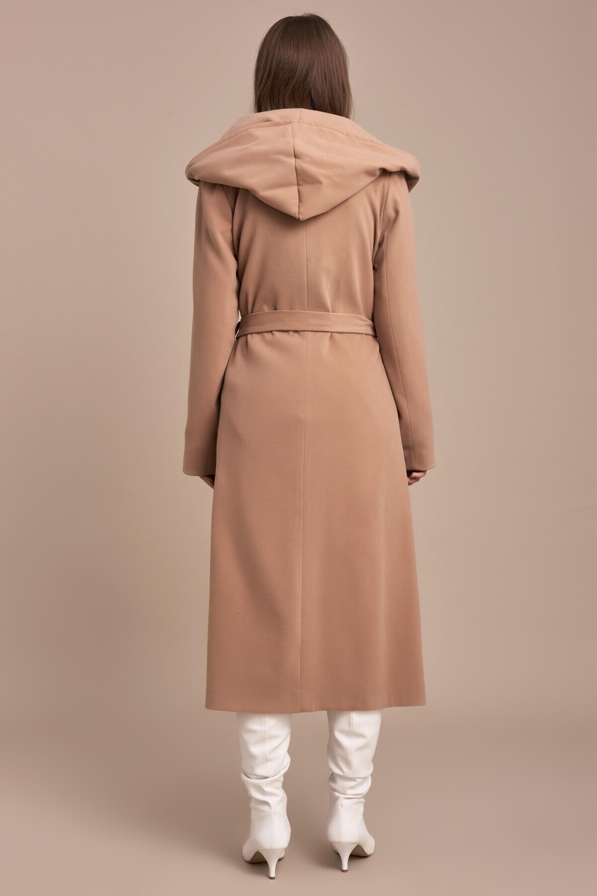 India Women's Hooded Coat - Camel - product image 3