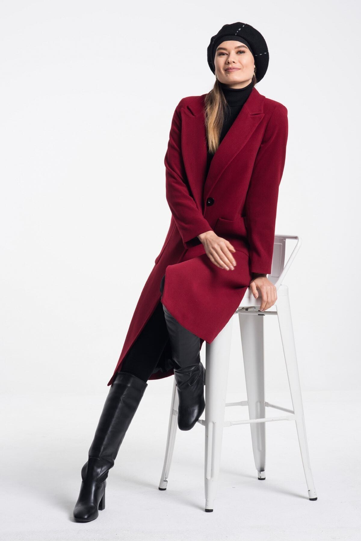 Annalise Women's Lined Coat - Burgundy - product image 2