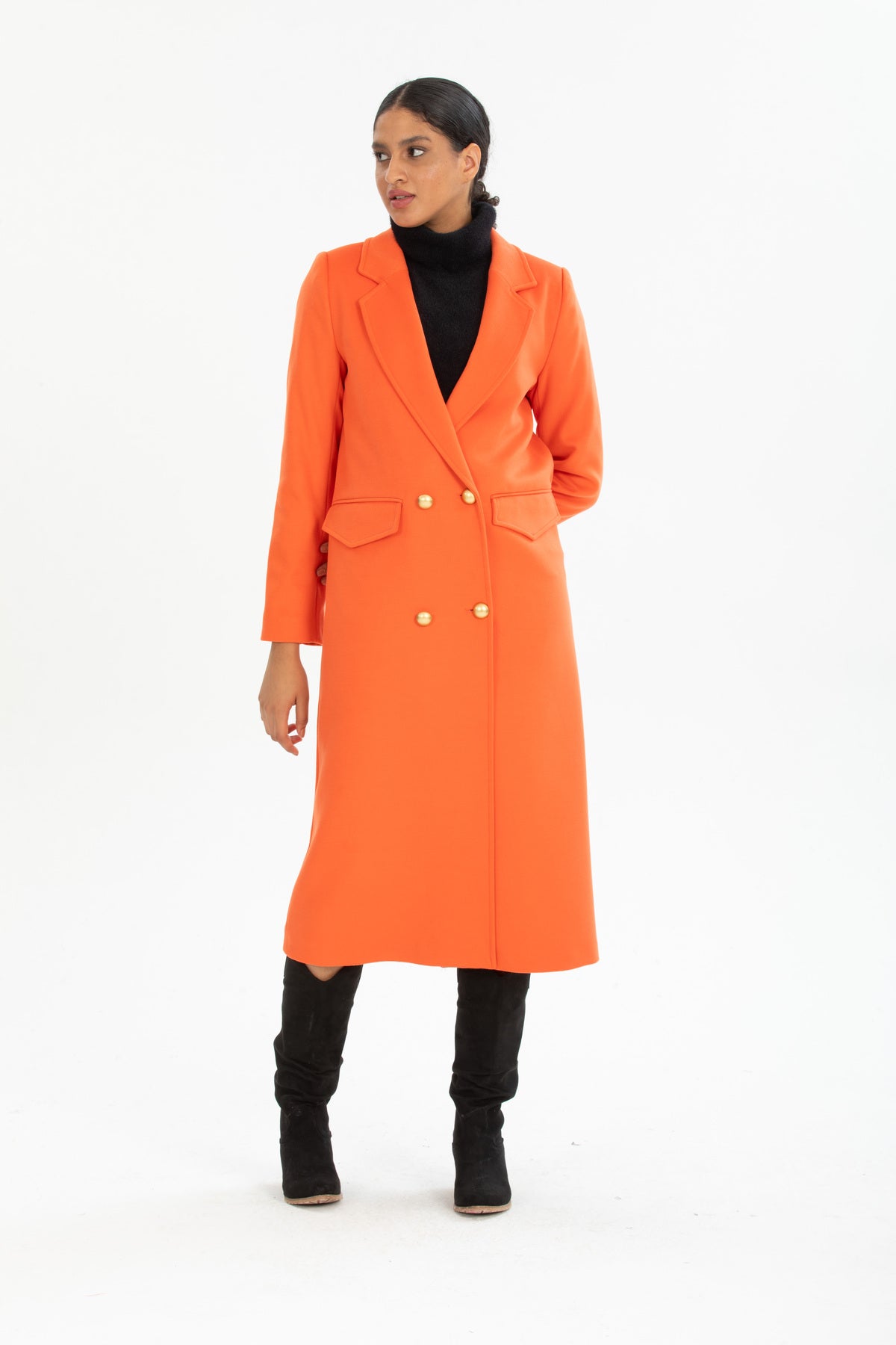 Ariadne Women's Long Lined Coat - Orange - product image 6