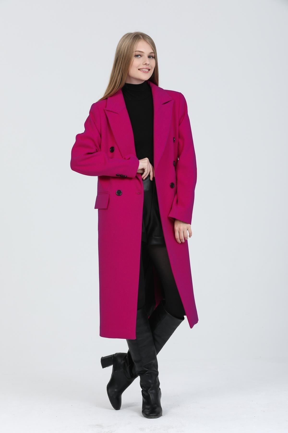 Andie Women's Button Front Coat - Fuchsia - product image 2