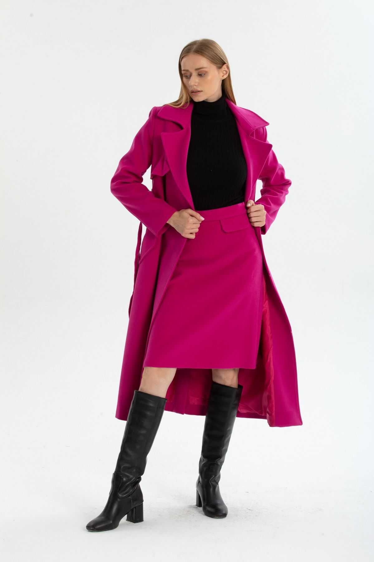 Andrea Women's Lined Coat - Fuchsia - product image 2