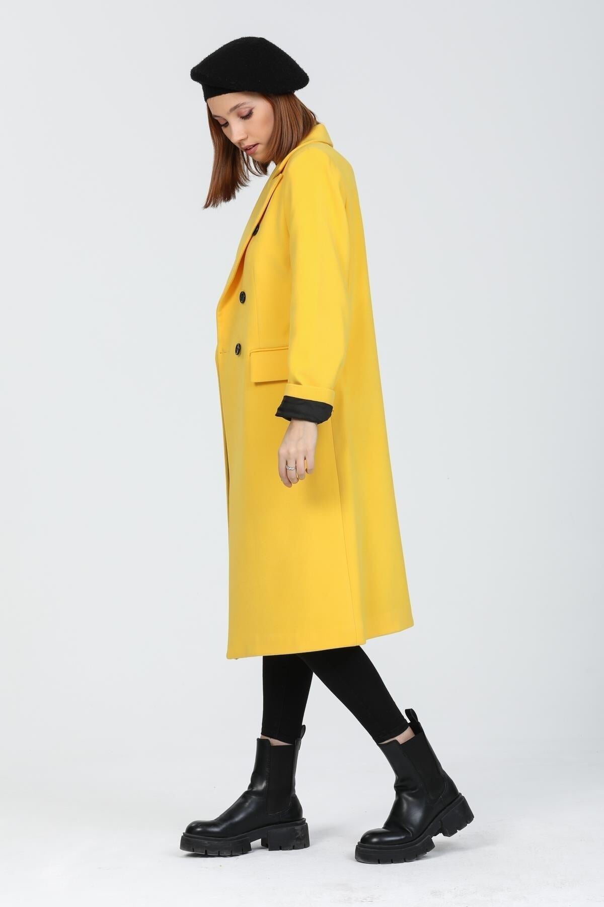 Andie Women's Button Front Coat - Yellow - product image 5