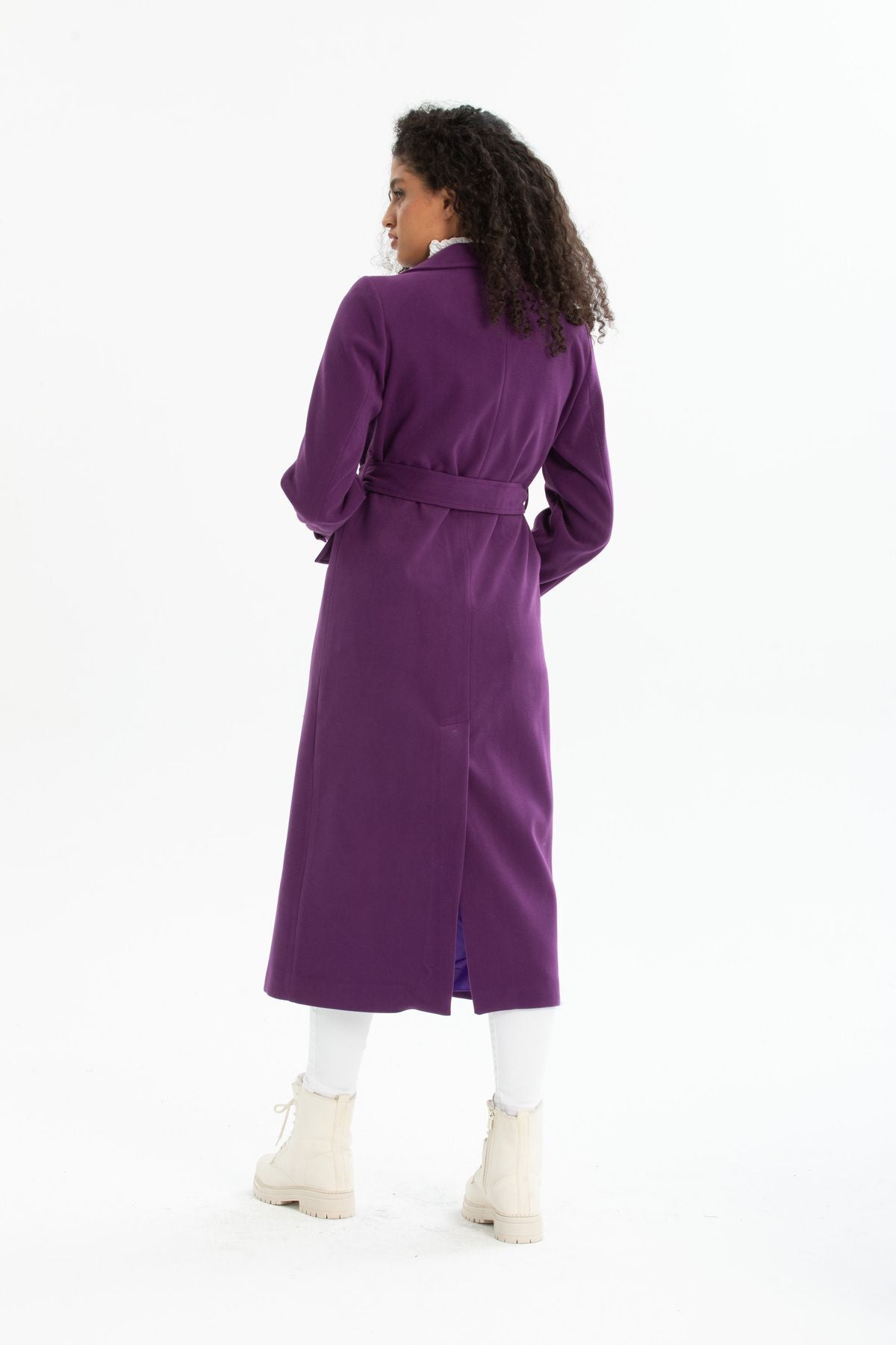 Belinda Women's Belted Notched Collar Coat - Purple - product image 8