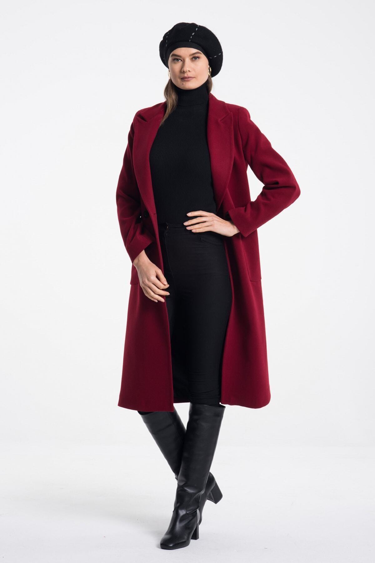 Annalise Women's Lined Coat - Burgundy - product image 3