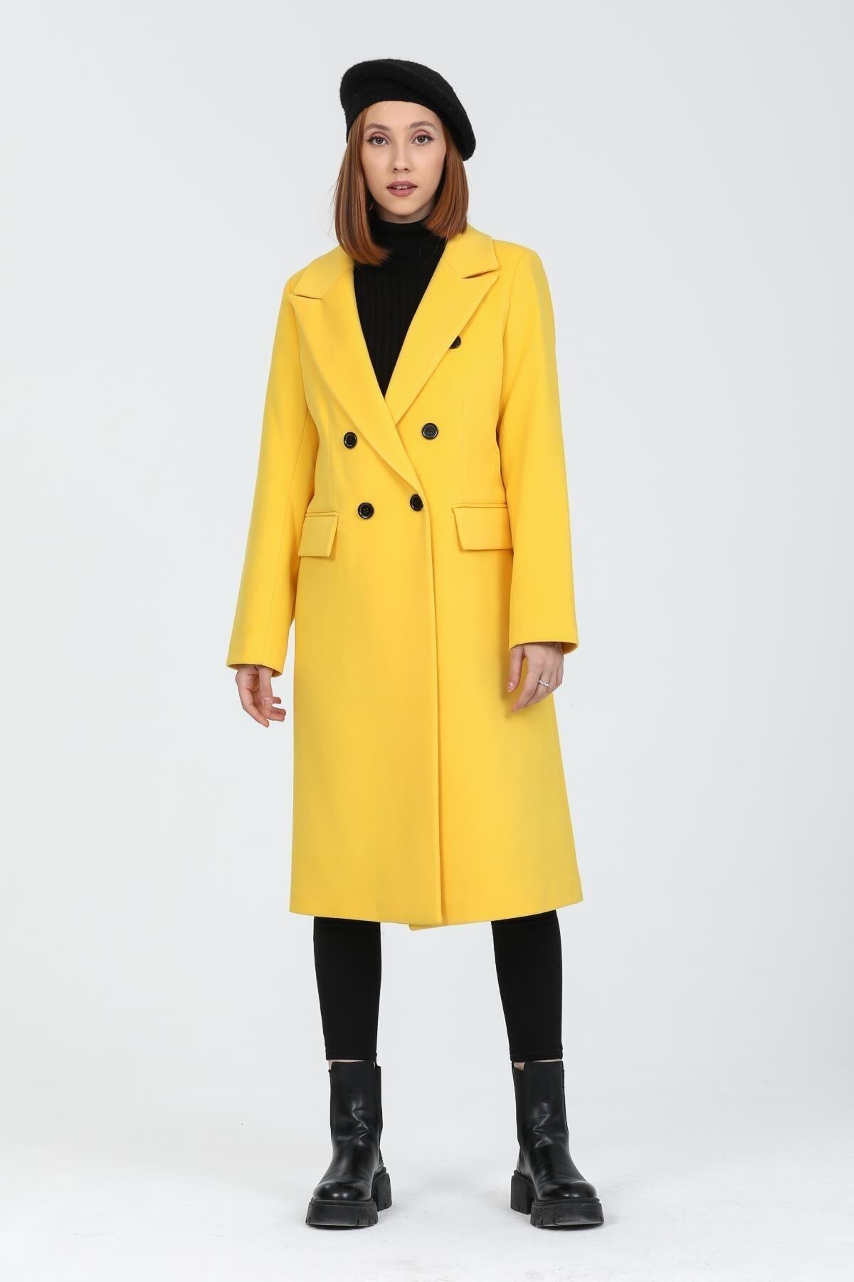 Andie Women's Button Front Coat - Yellow - product image 4