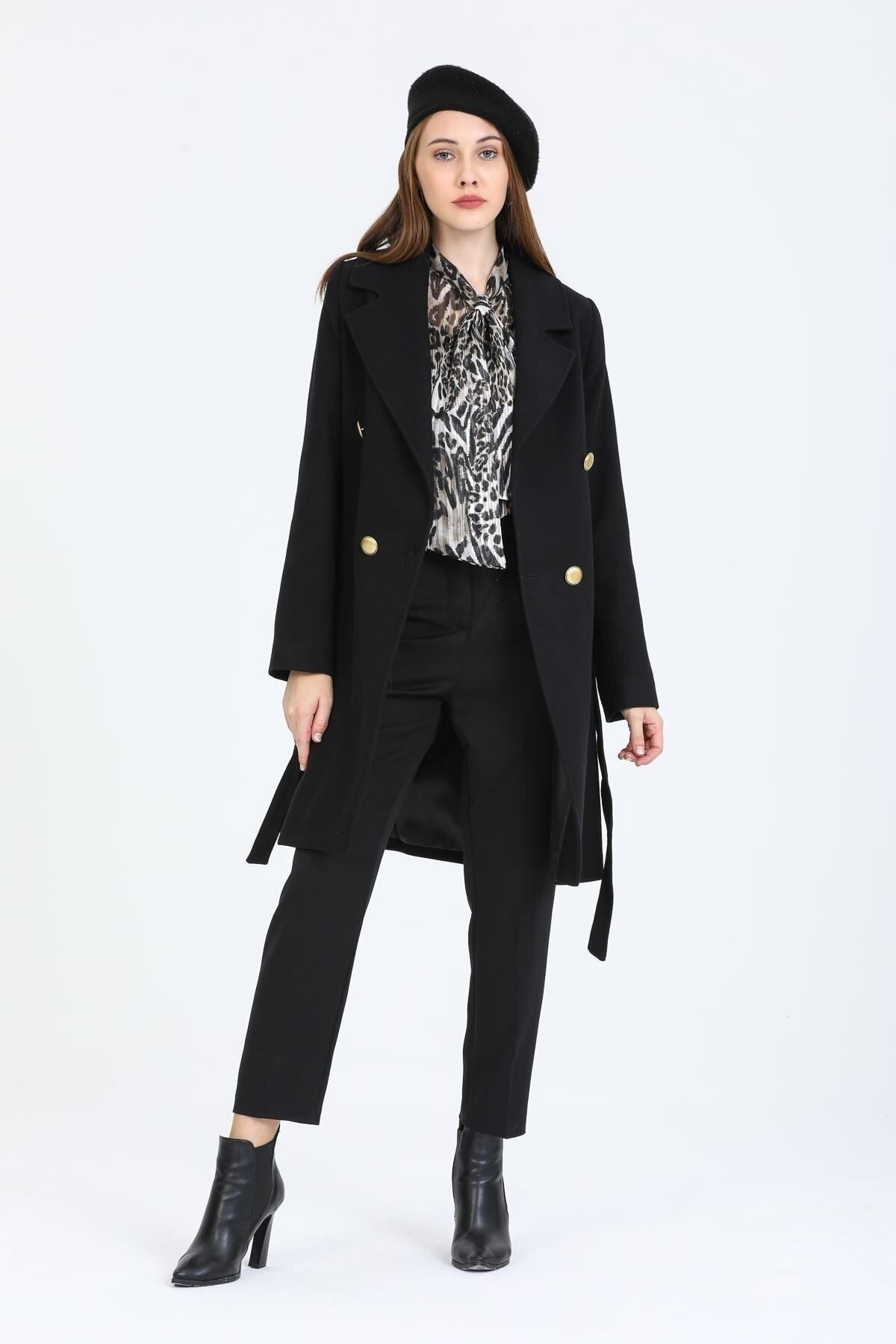 Bernice Women's Notched Collar Coat - Black - product image 8