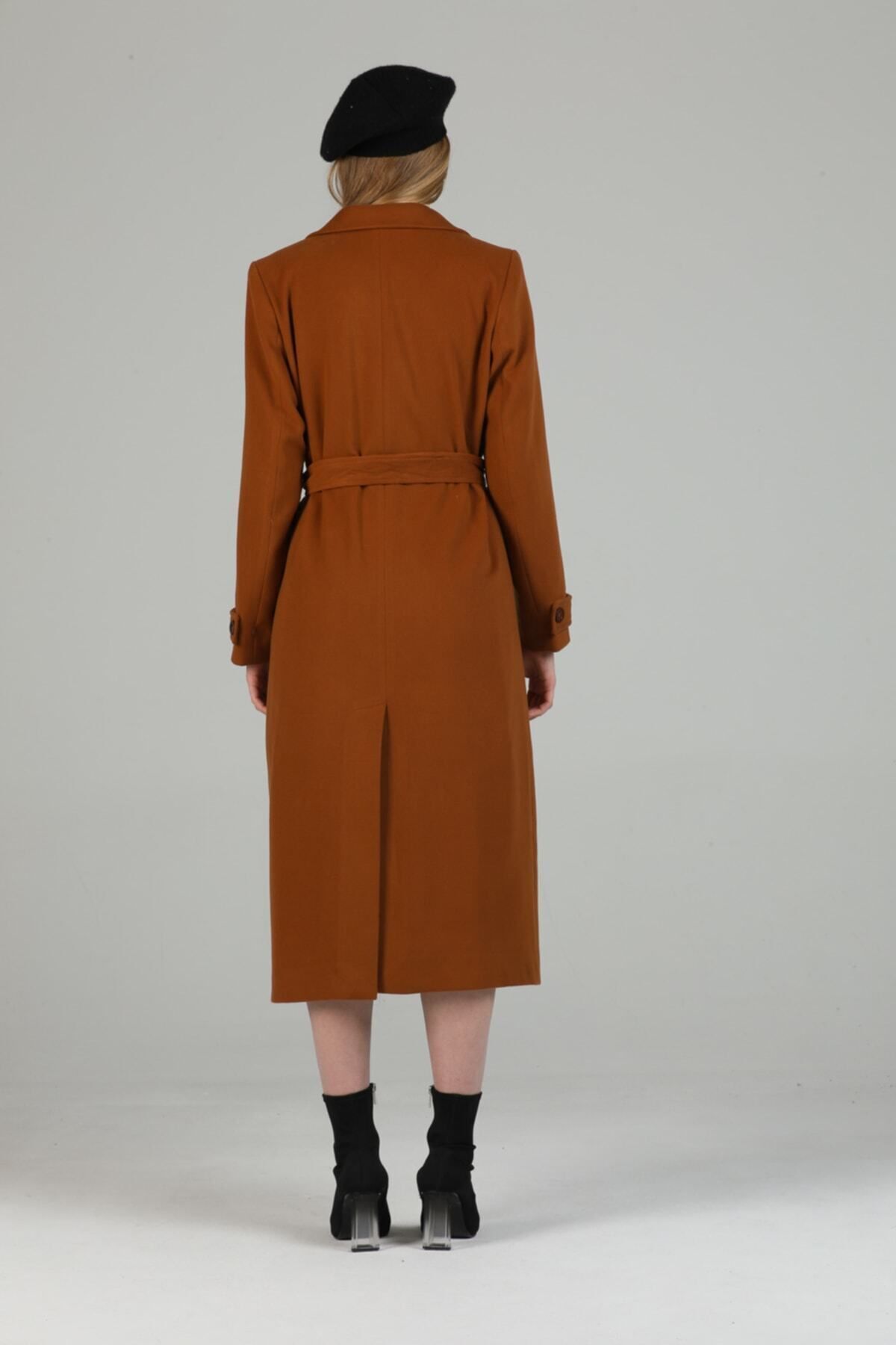 Belinda Women's Button Front Lined Coat - Cognac - product image 3