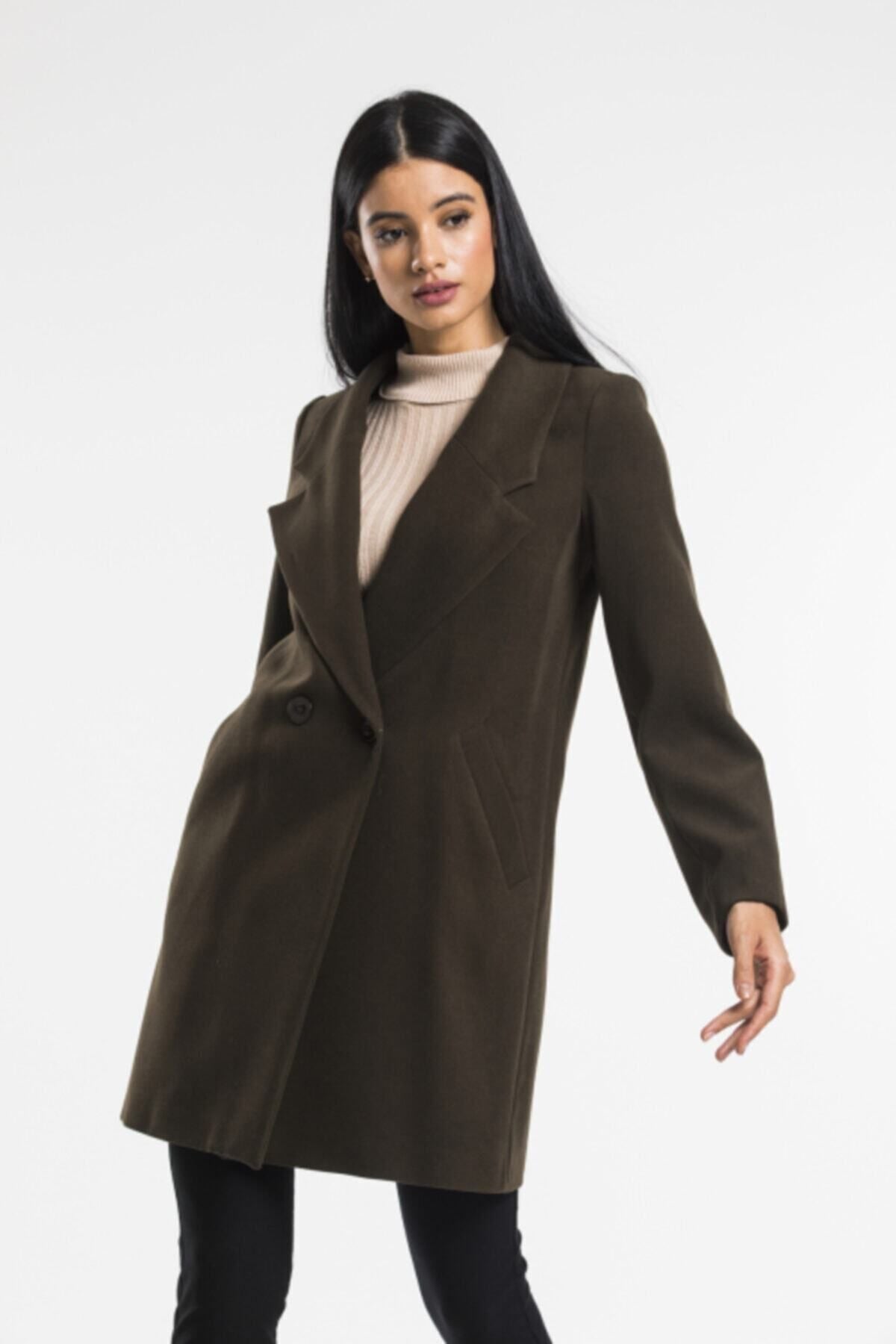 Edna Women's Coat - Dark Khaki - product image 4