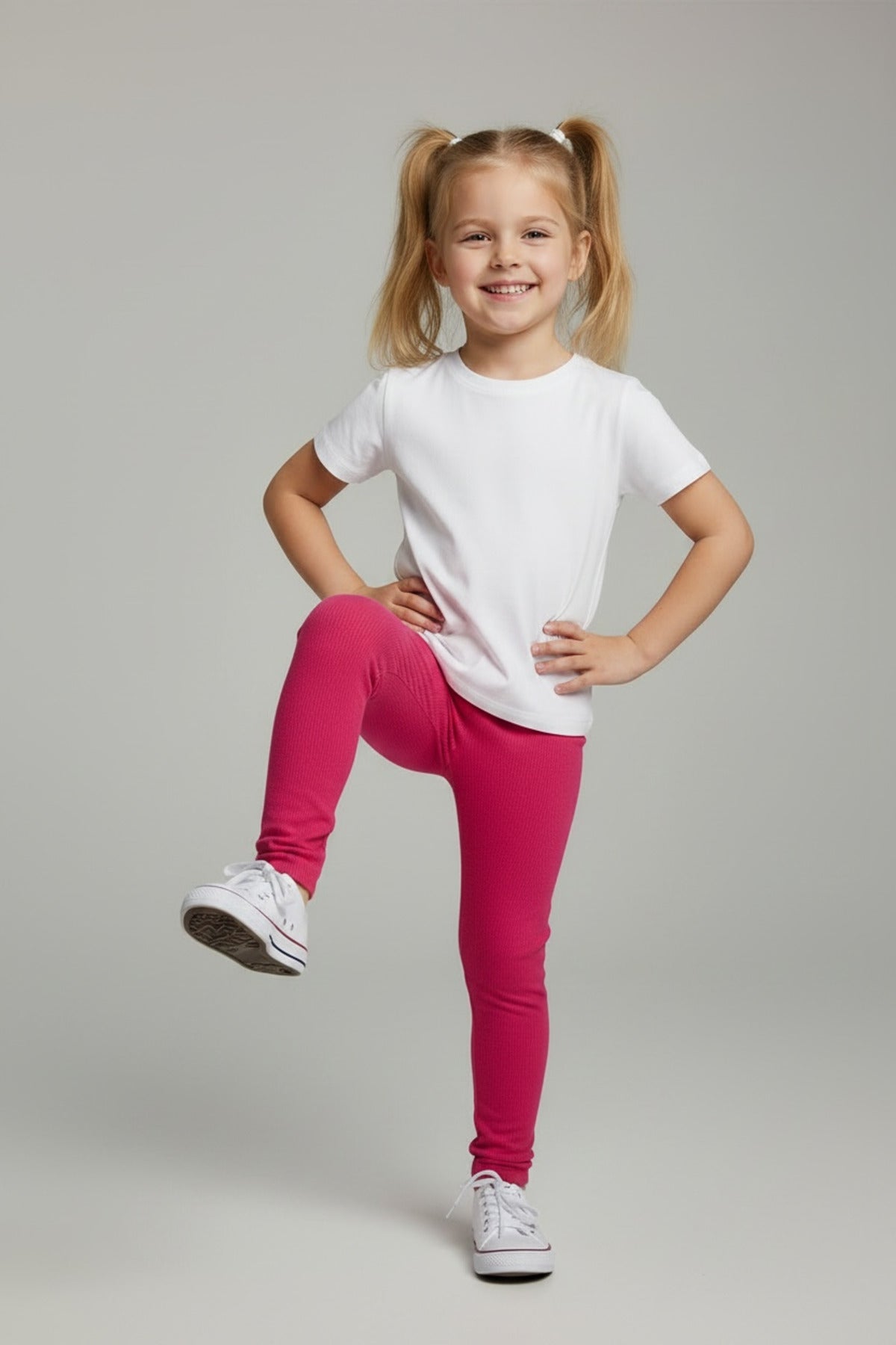 Alecia Girls' Velvet Leggings - Fuchsia Pink - product image 5