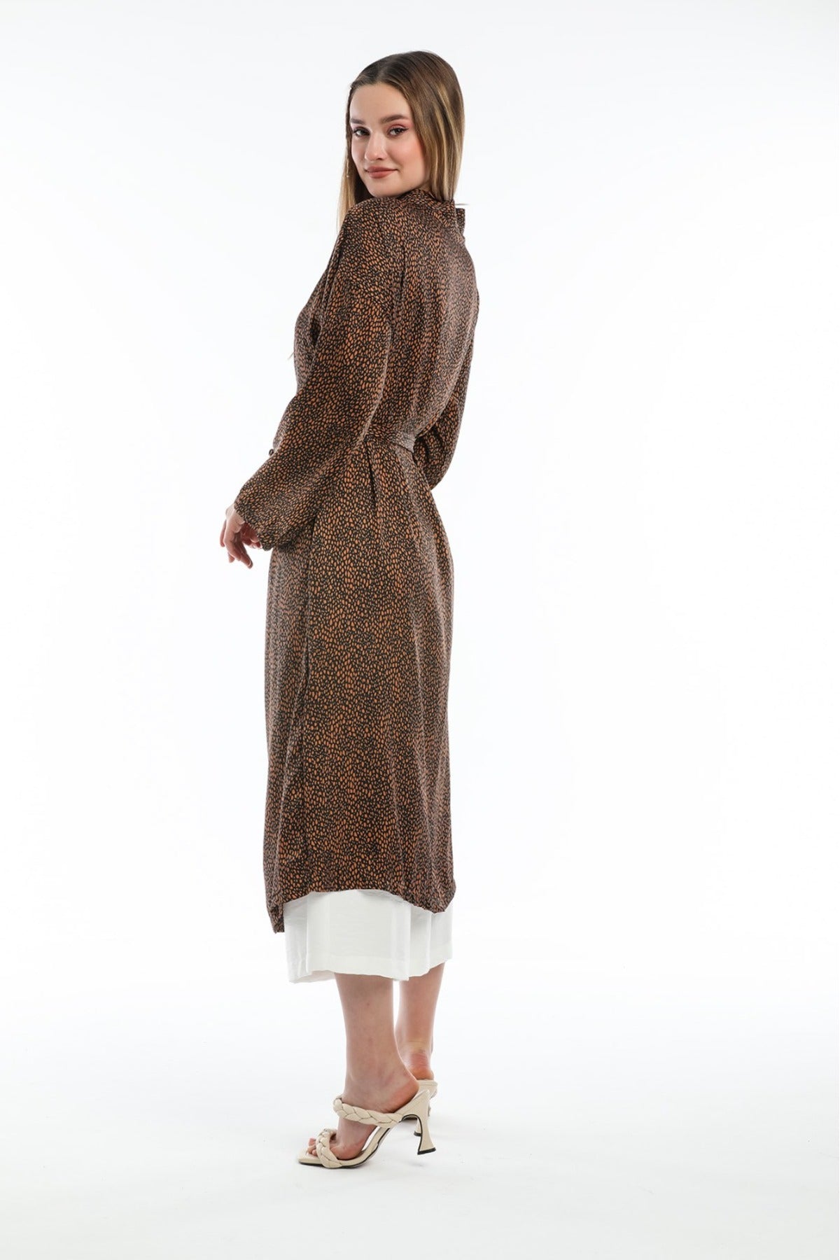 Adele Women's Leopard Print Kimono - Brown Leopard - product image 2
