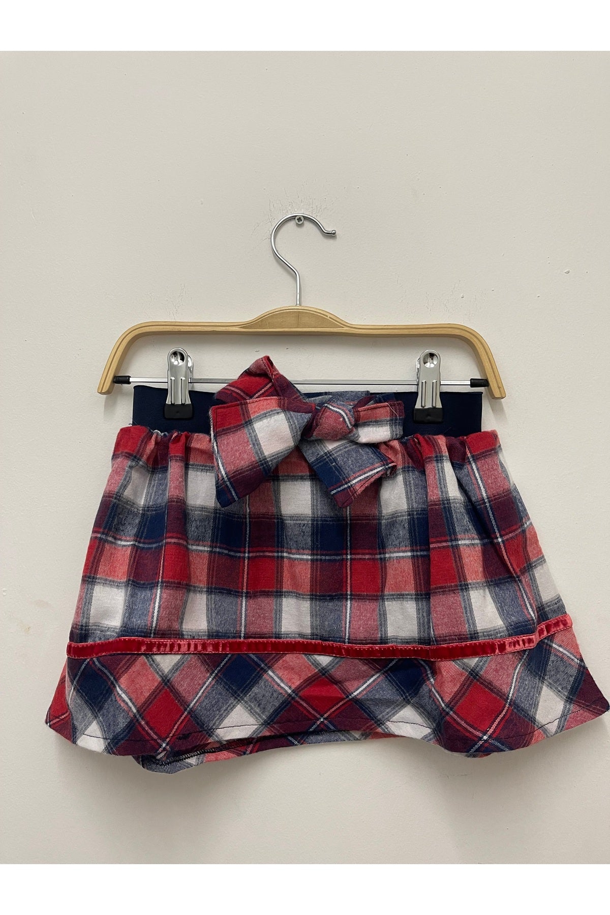 Alida Girls' Plaid Skirt - Red Navy White Large Plaid - product image 7