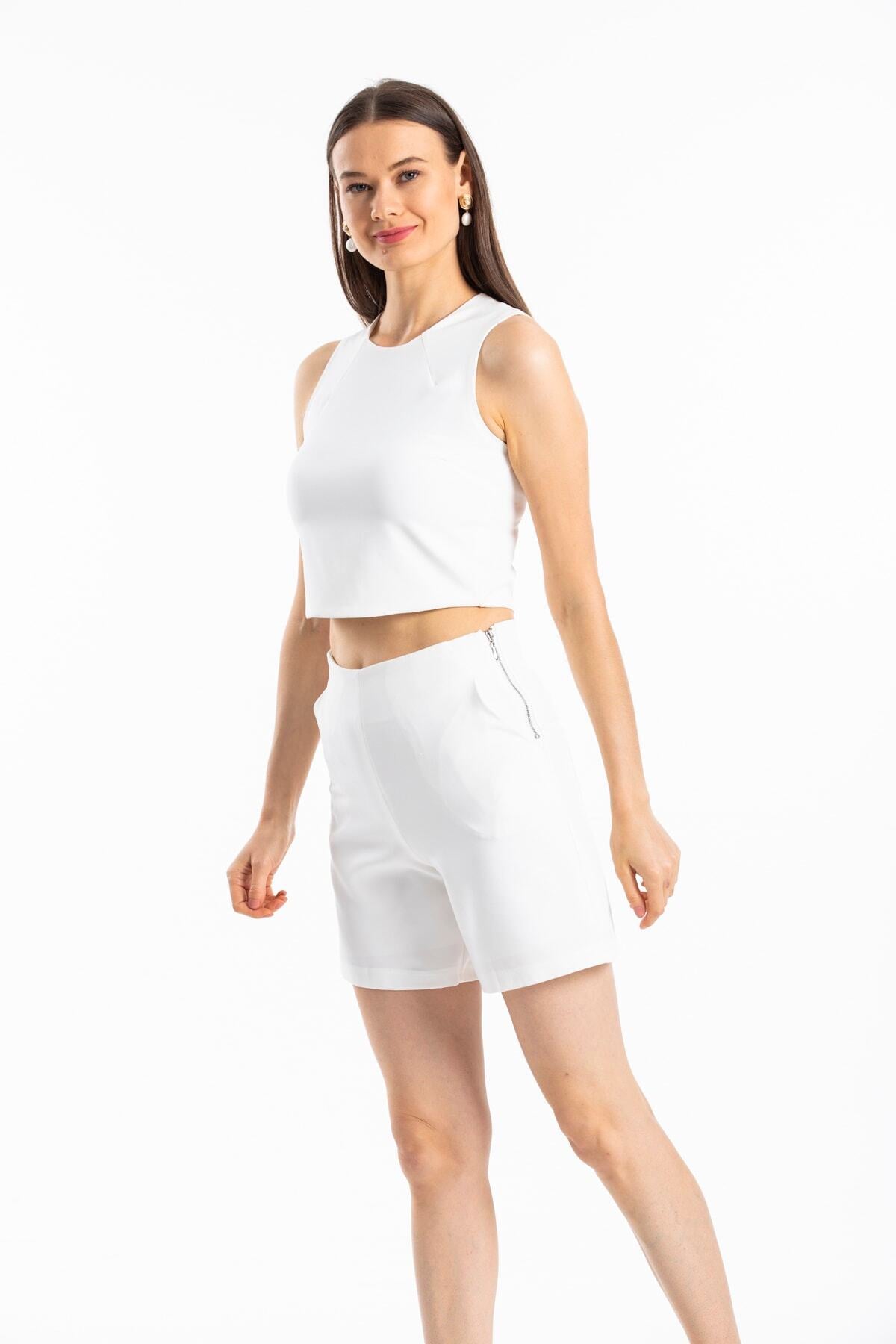 Evangeline Women's Shorts - Ecru - product image 2
