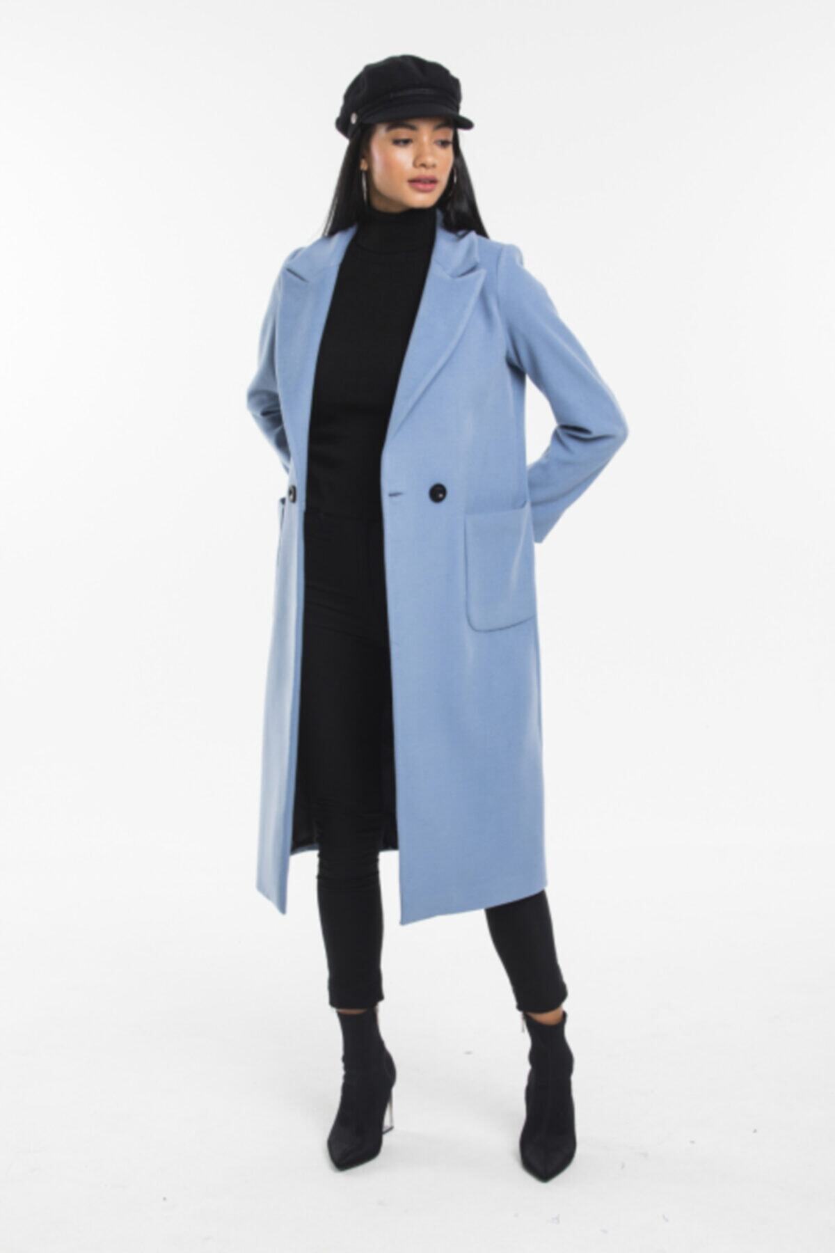 Eileen Women's Button Front Coat - Indigo Blue - product image 1