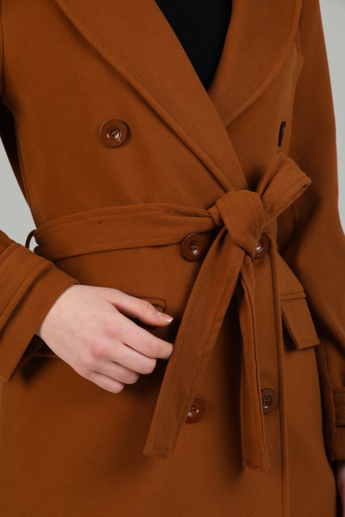 Belinda Women's Button Front Lined Coat - Cognac - product image 7