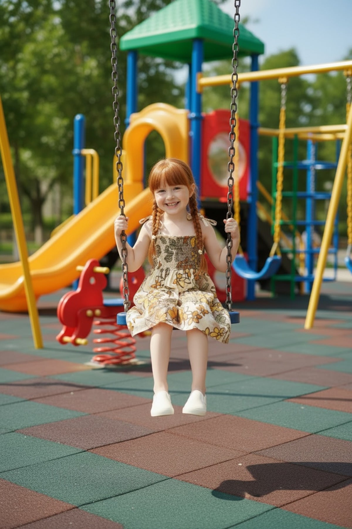 Clarissa Girls' Floral Strappy Dress - Taupe Floral - product image 3