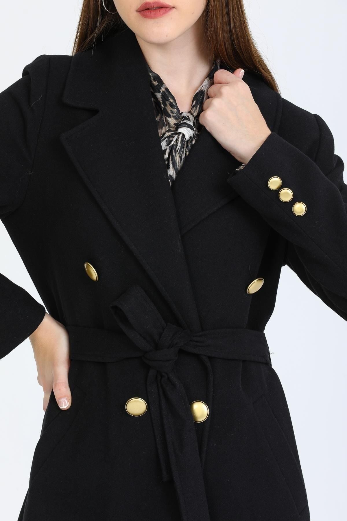 Bernice Women's Notched Collar Coat - Black - product image 5