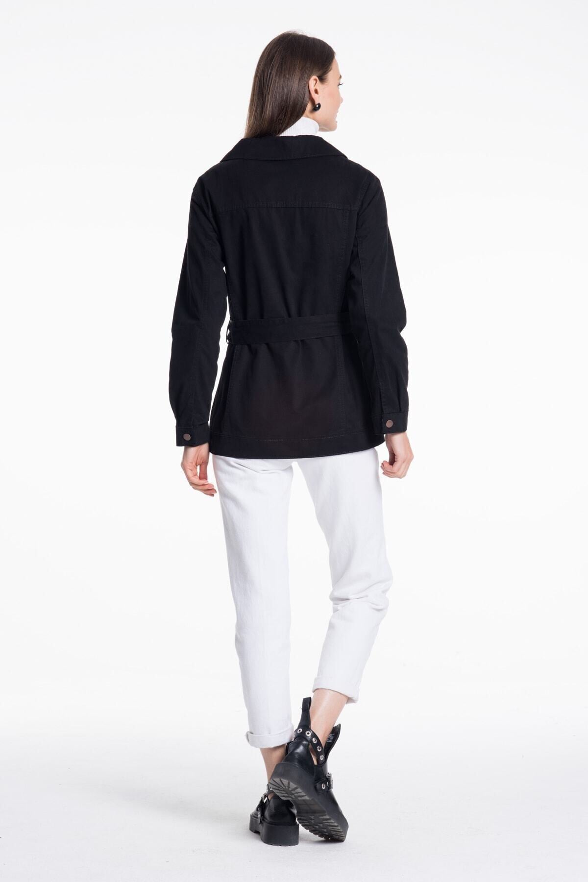 Gillian Women's Belted Gabardine Jacket - Black - product image 6