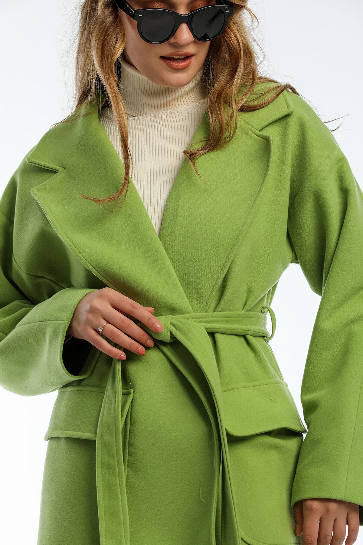 Anabel Women's Notched Collar Coat - Pistachio Green - product image 2