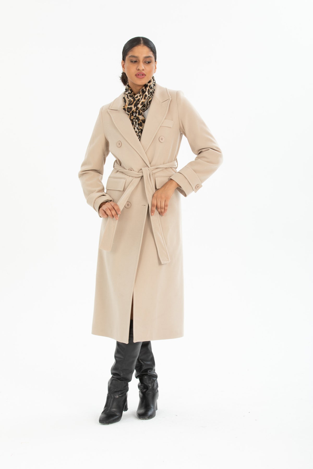 Belinda Women's Button Front Lined Coat - Beige - product image 1