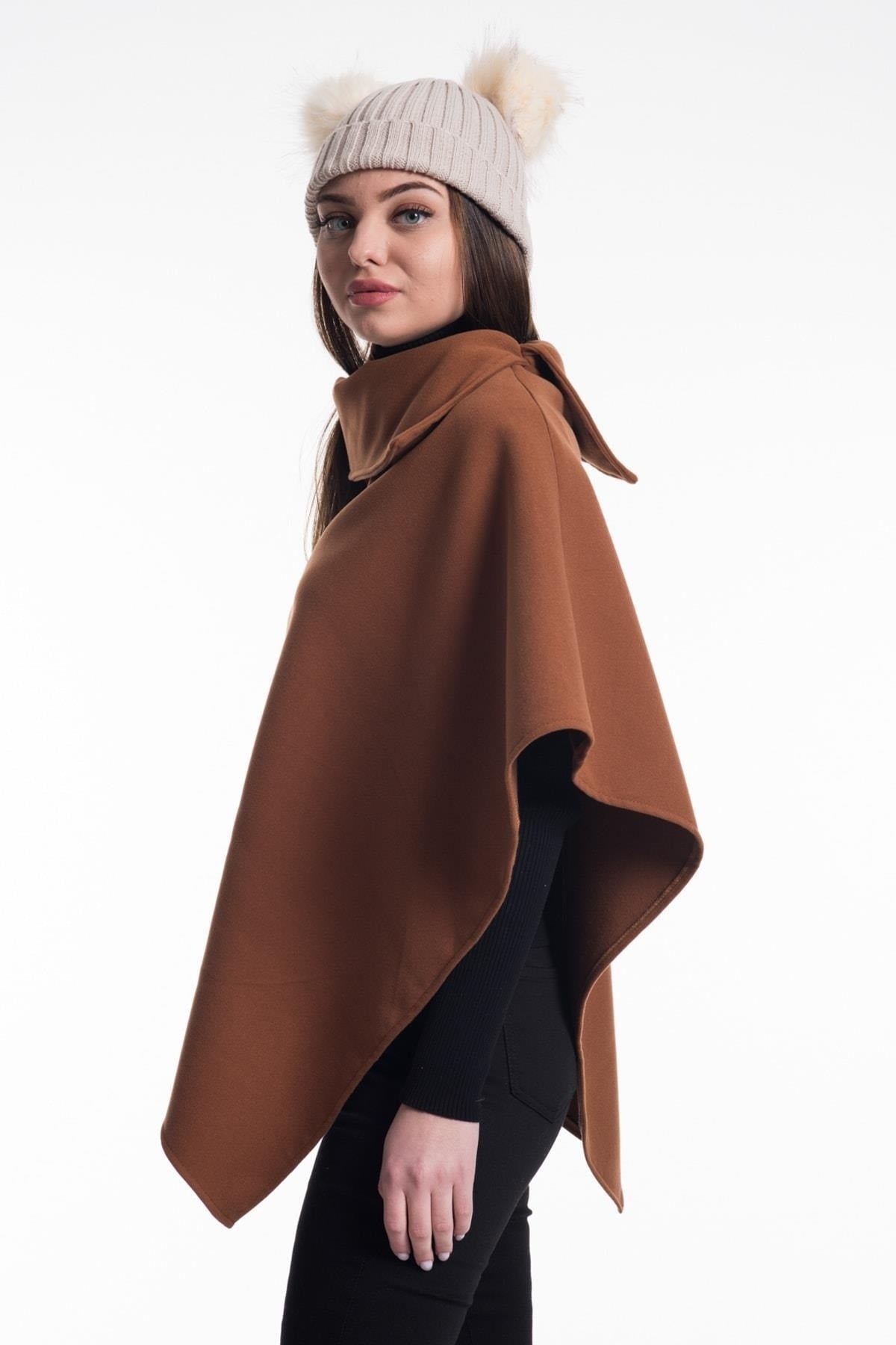 Bess Women's Poncho - Cognac - product image 2