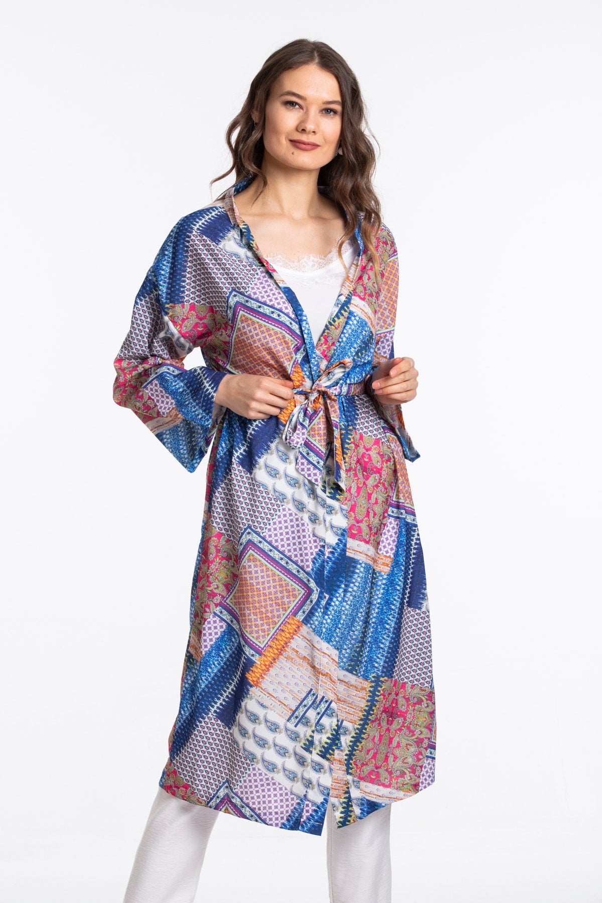 Adele Women's Kimono - Blue Print - product image 2