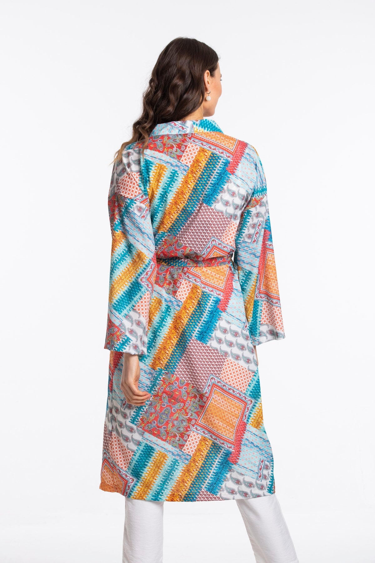 Adele Women's Kimono - Turquoise Print - product image 4