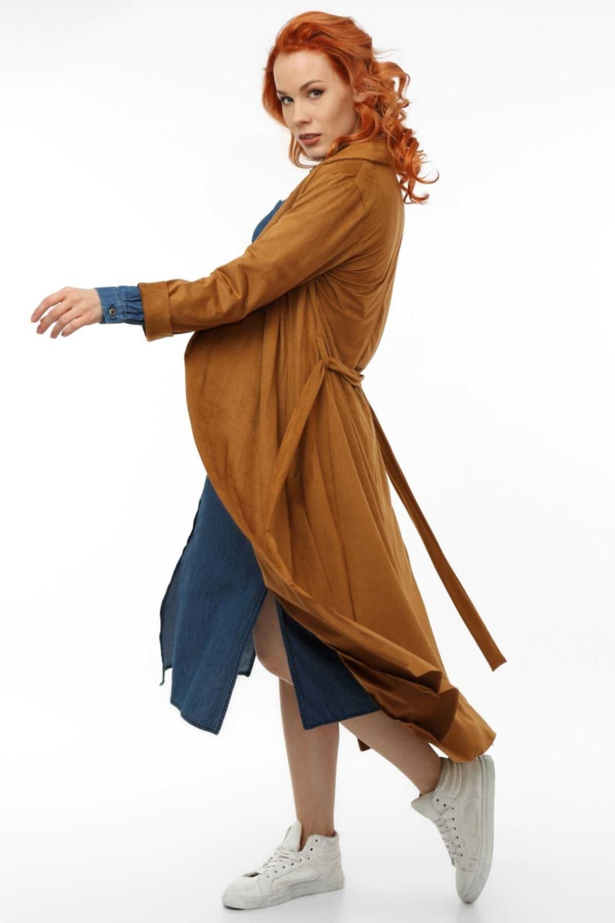 Iona Women's Suede-Effect Jacket - Cognac - product image 4