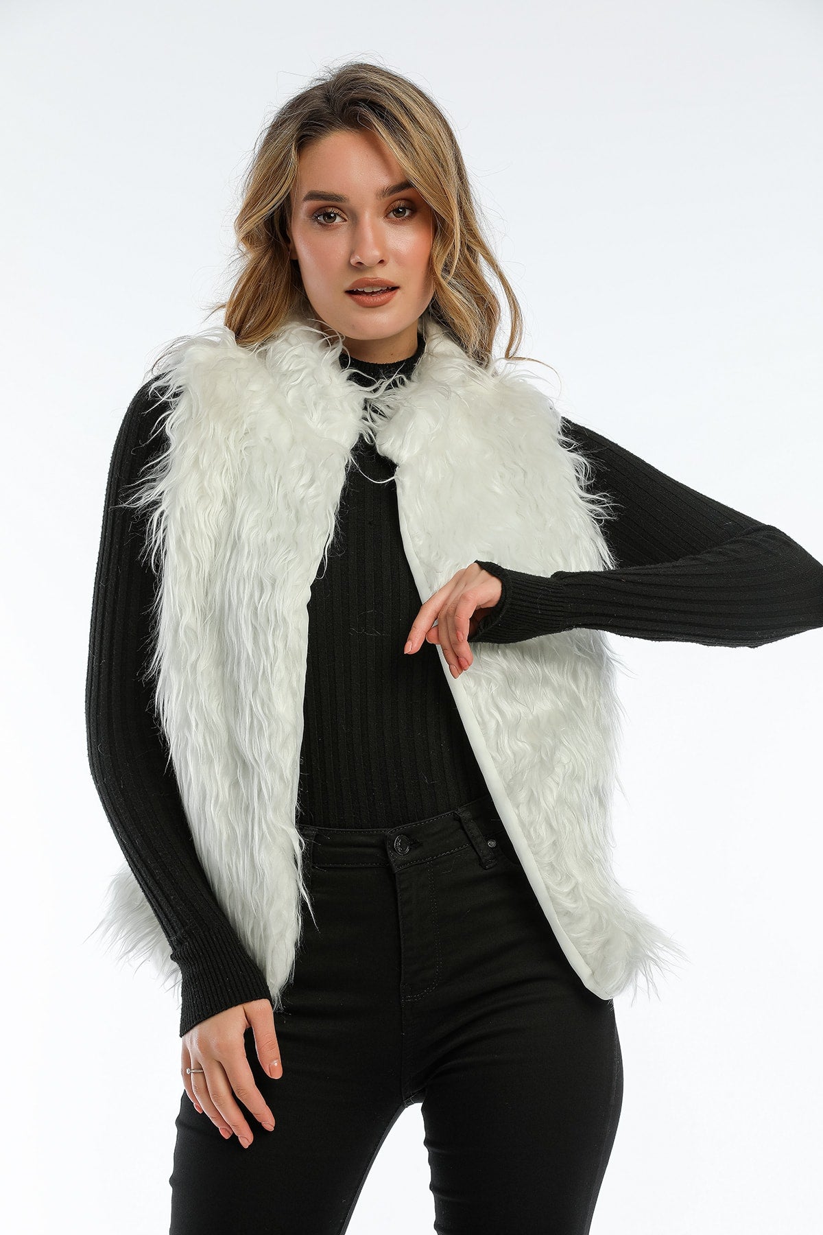 Cecily Women's Lined Vest - Ecru White - product image 4