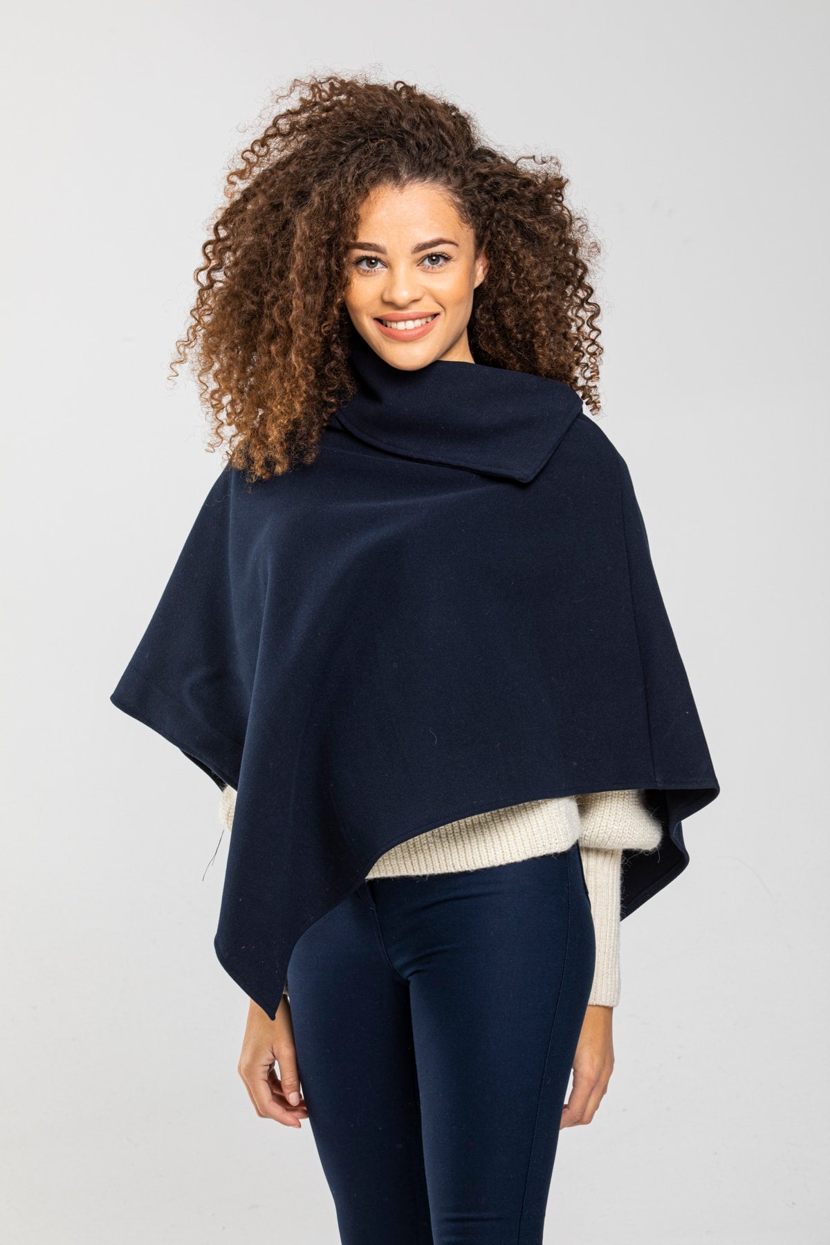 Dina Women's Poncho - Navy - product image 4