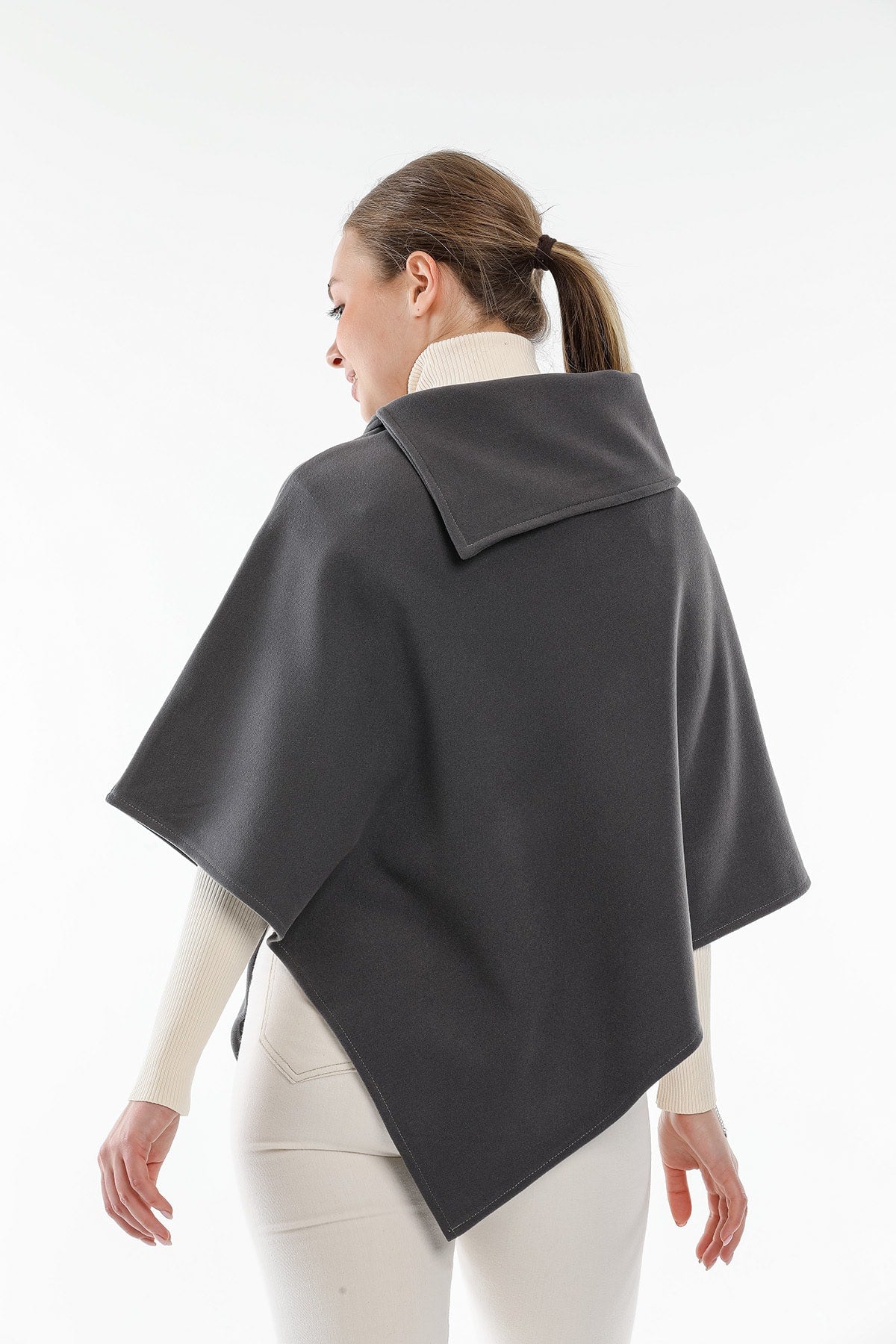 Dina Women's Poncho - Smoke Gray - product image 4