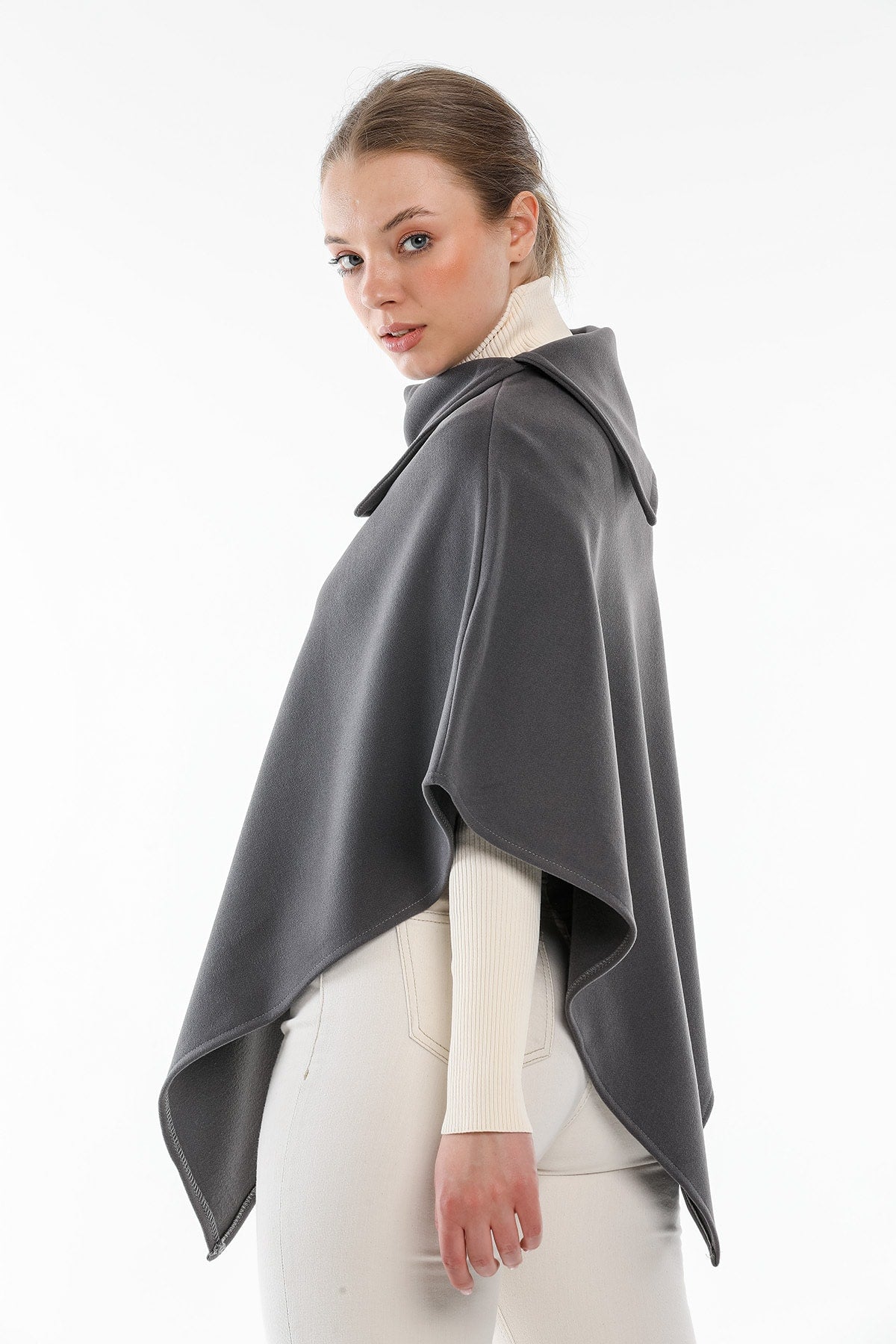 Dina Women's Poncho - Smoke Gray - product image 5