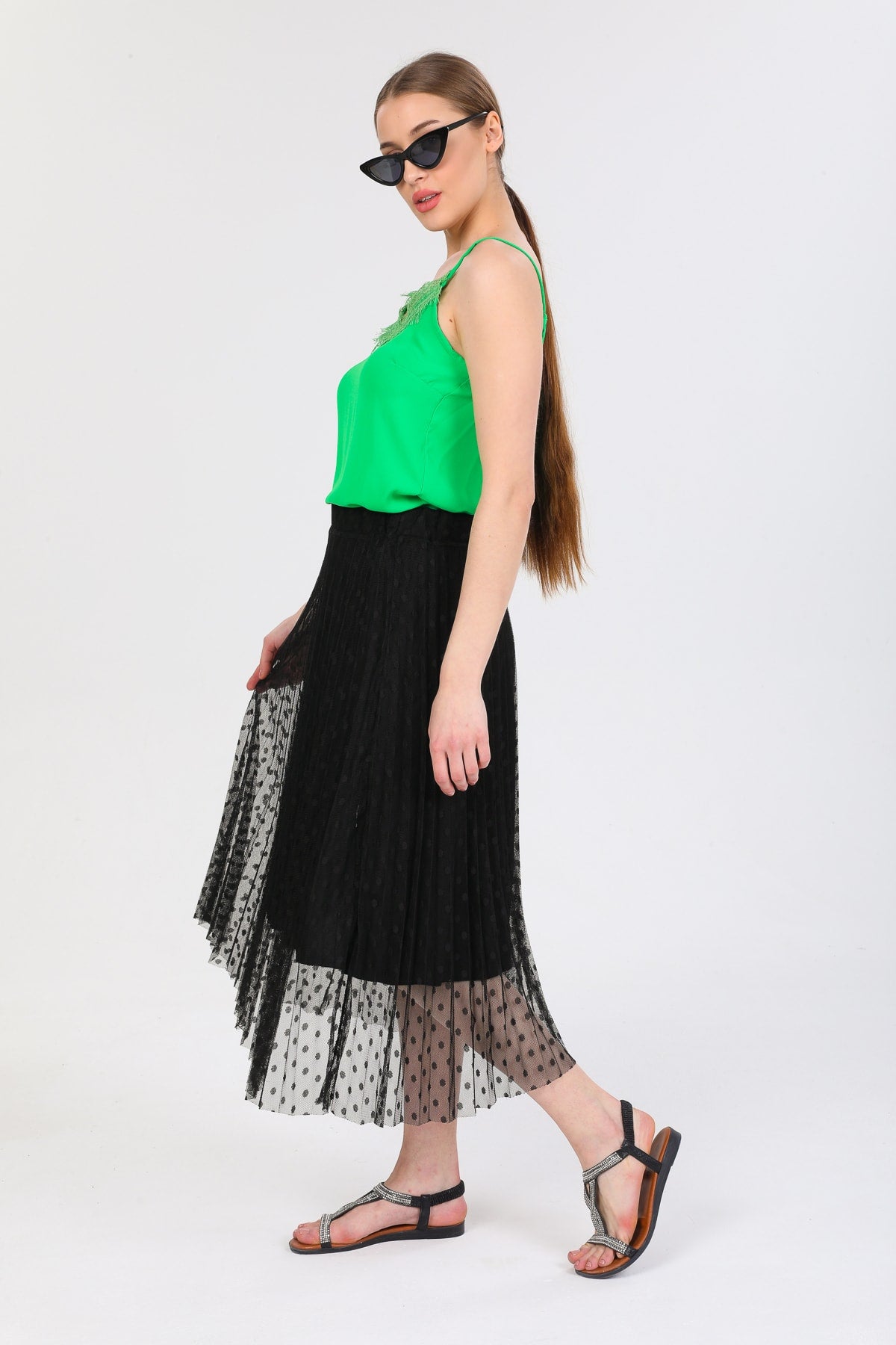 Blythe Women's Polka Dot Lace Skirt - Black Polka Dot - product image 5