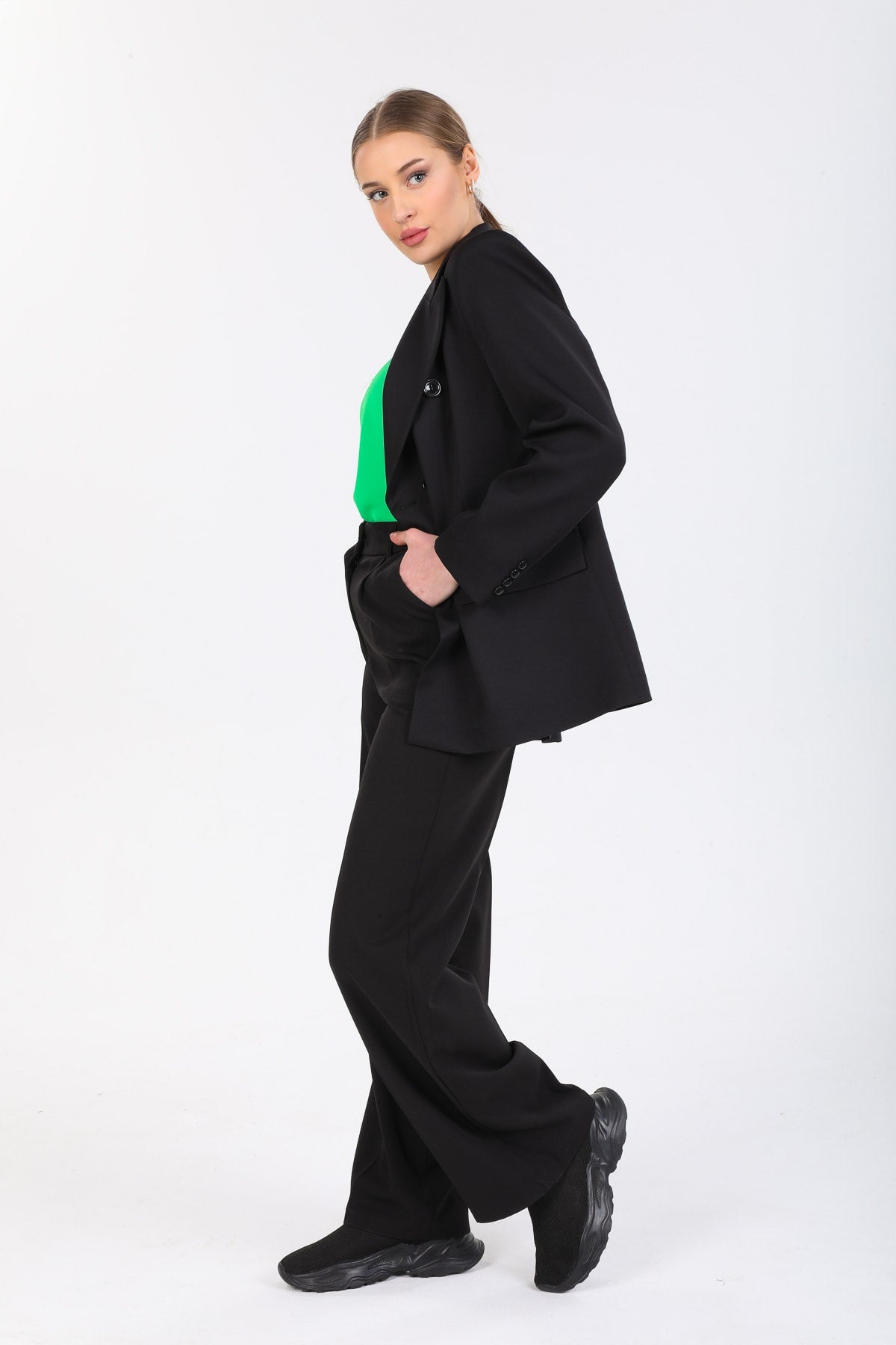Cadence Women's Double-Breasted Jacket - Black - product image 5