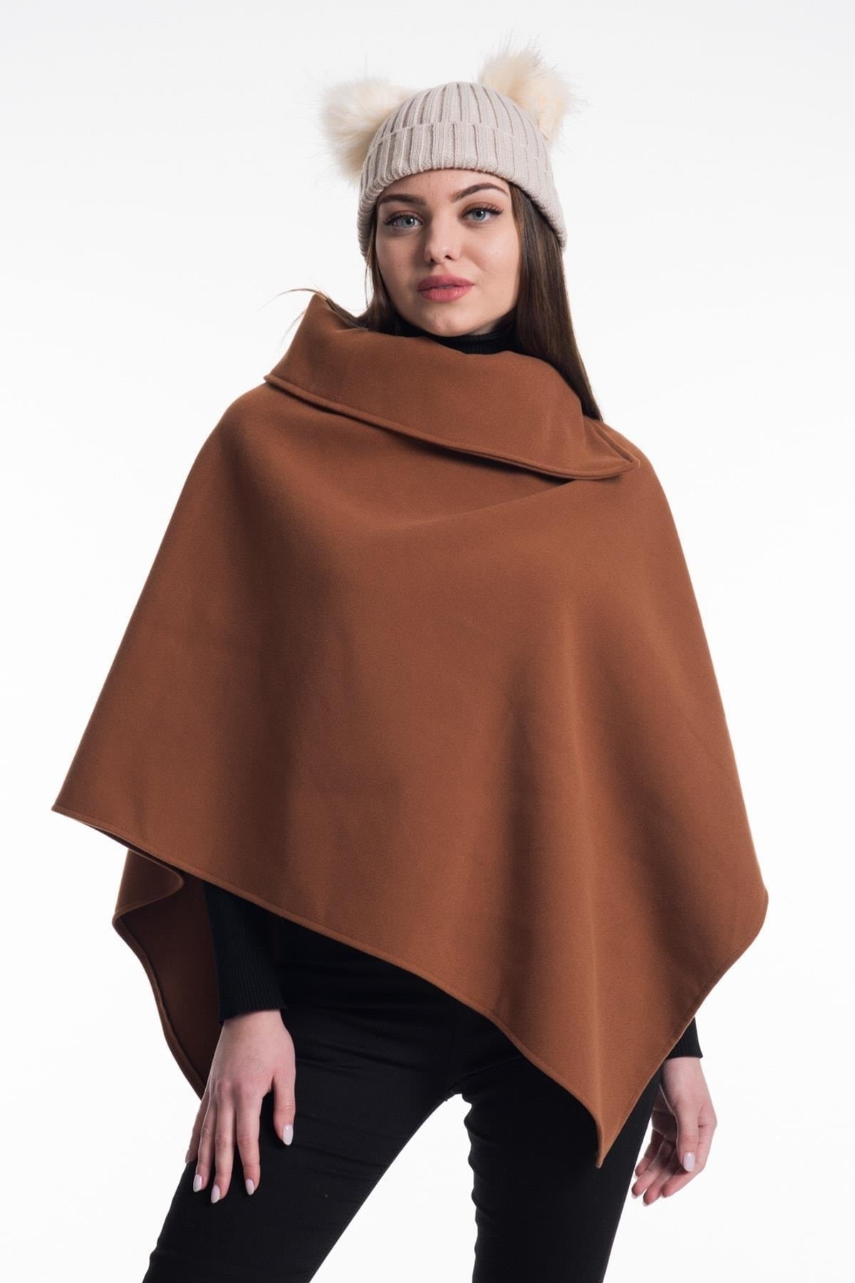 Bess Women's Poncho - Cognac - product image 6