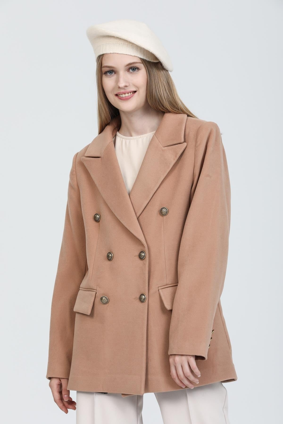 Bettina Women's Double-Breasted Jacket - Camel - product image 6