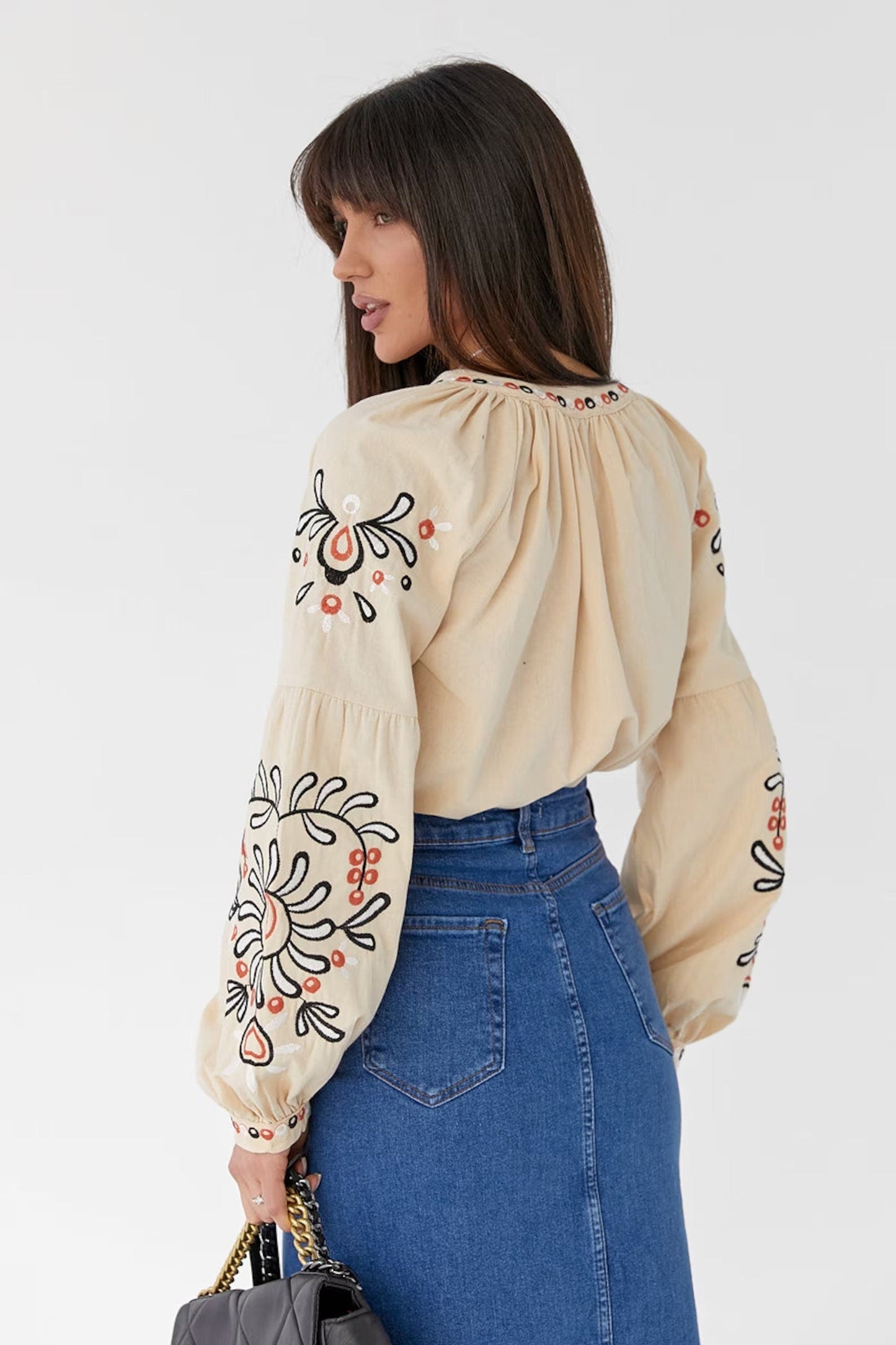 Bohemian Flair Linen-Cotton Blouse