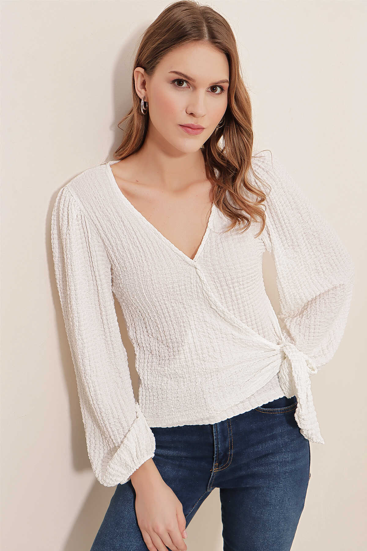 Top Chic de Manga Larga con Escote Corazón