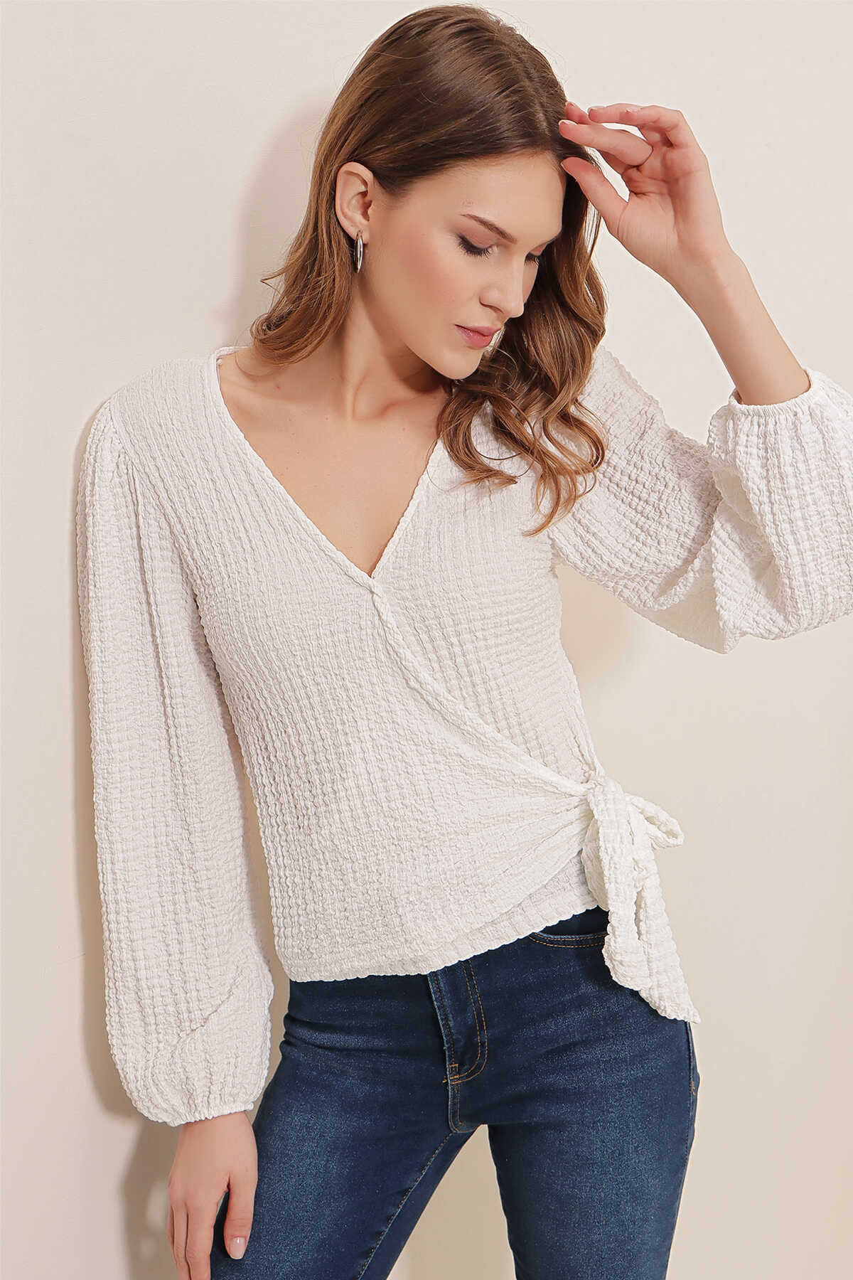 Top Chic de Manga Larga con Escote Corazón