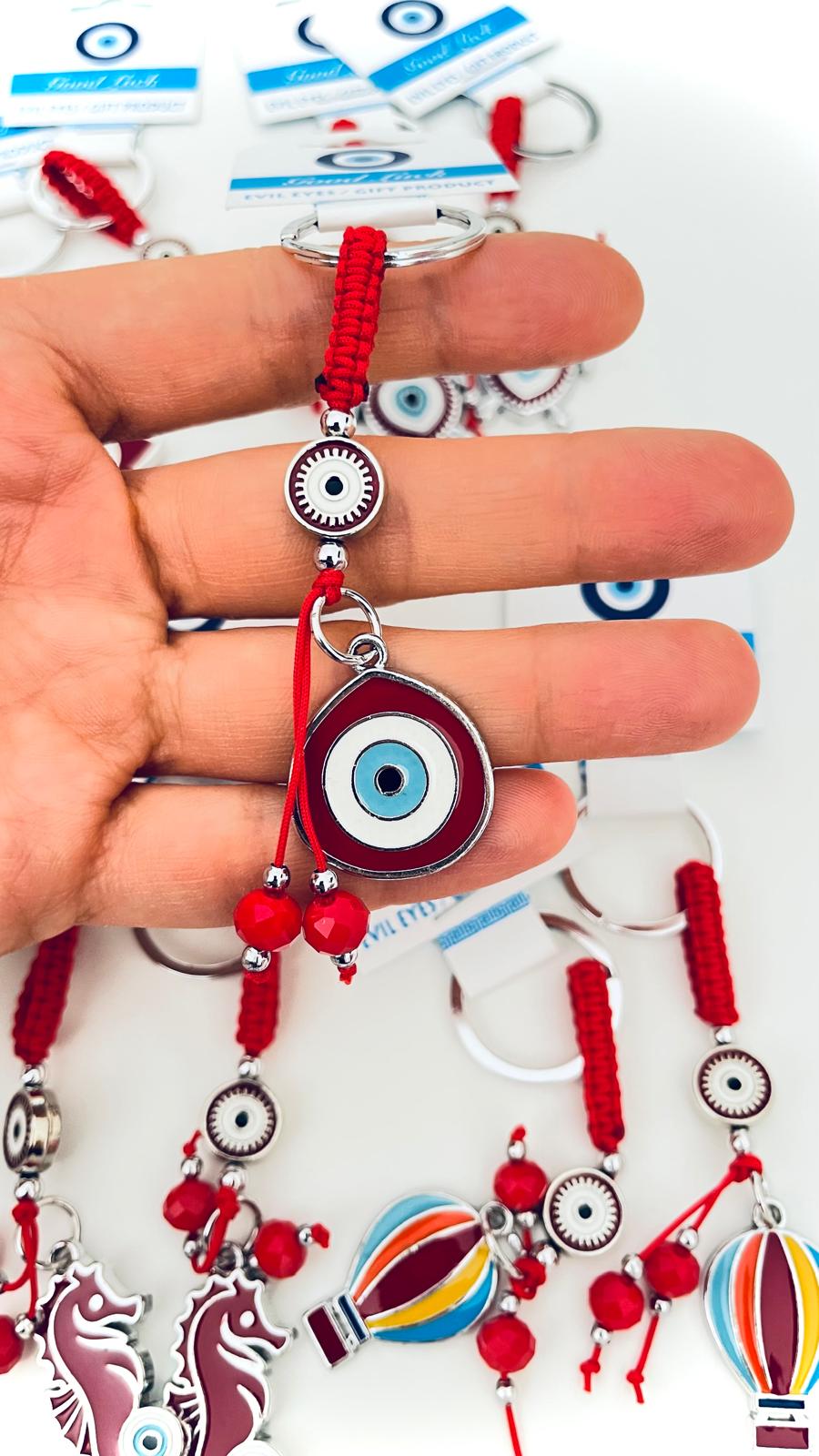 Drop Eye Design Silver Evil Eye Keychain