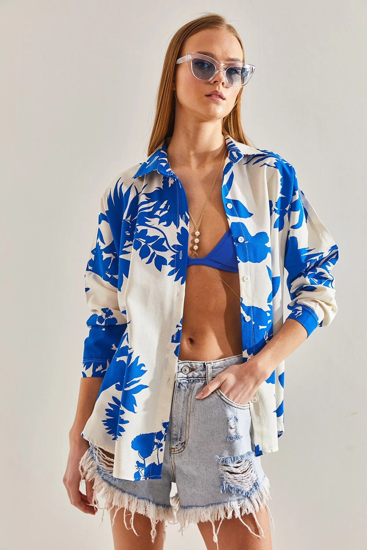 Camisa Lola Pink Mini Floral de Lino con Botones