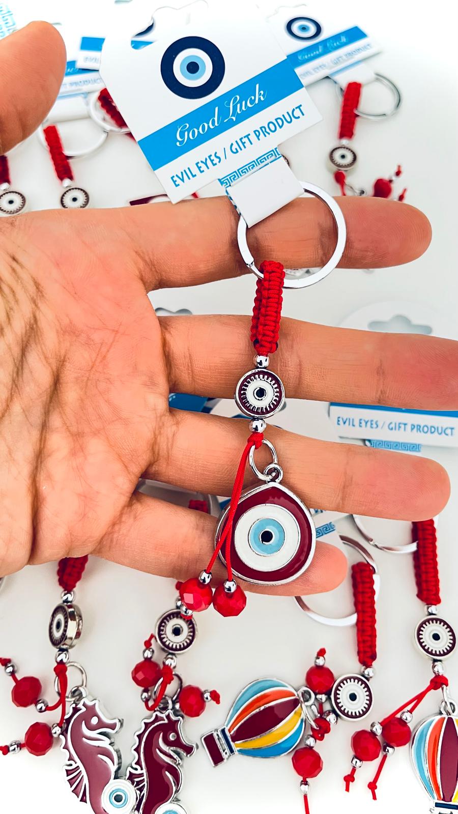 Drop Eye Design Silver Evil Eye Keychain