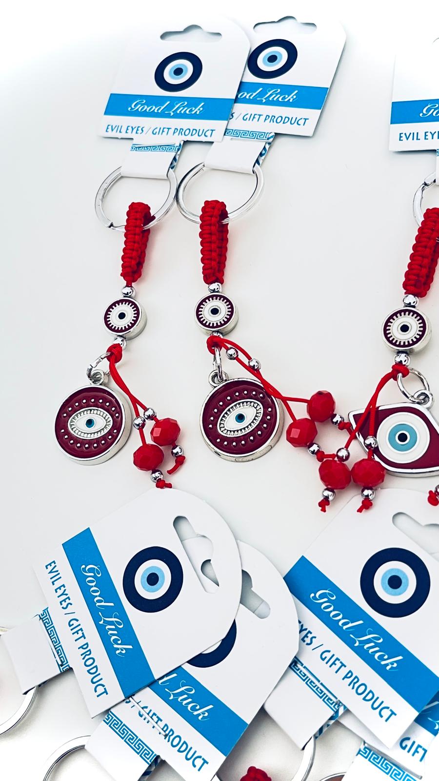 Red Eye Design Silver Evil Eye Keychain