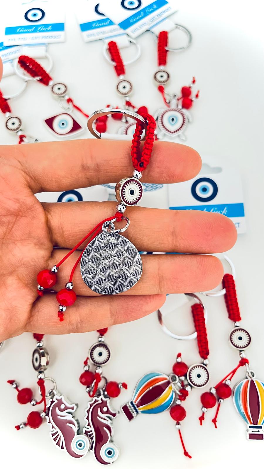 Drop Eye Design Silver Evil Eye Keychain