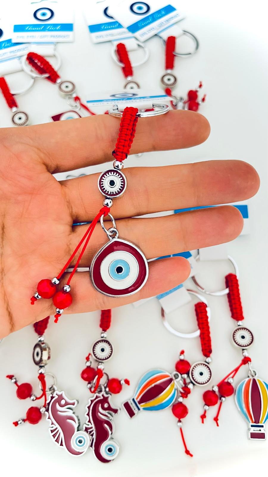 Drop Eye Design Silver Evil Eye Keychain