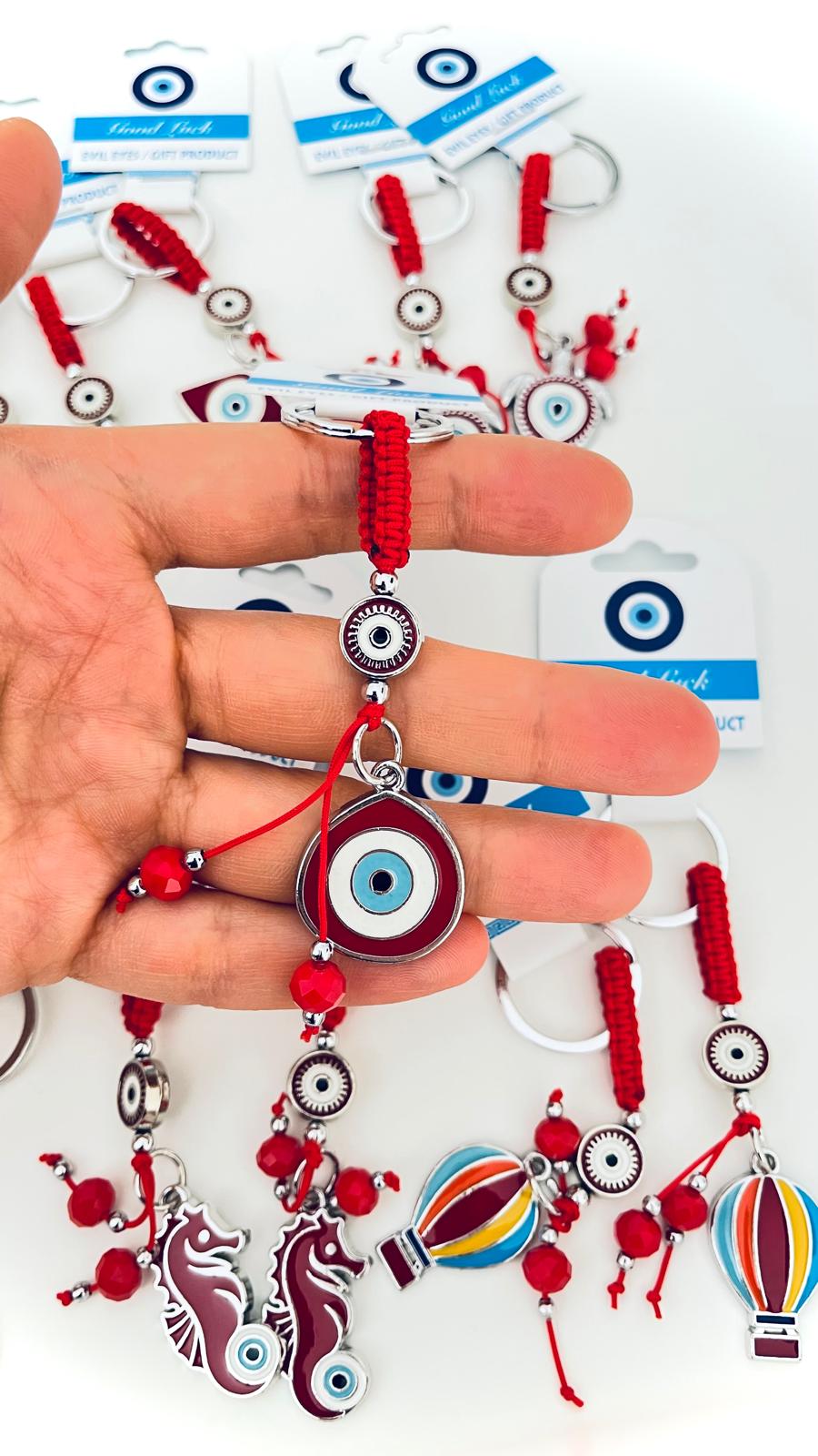 Drop Eye Design Silver Evil Eye Keychain