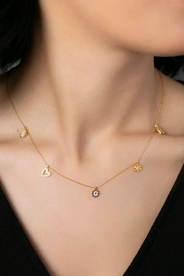 Sterlin Gümüş Nazar Boncuğu Kolye 