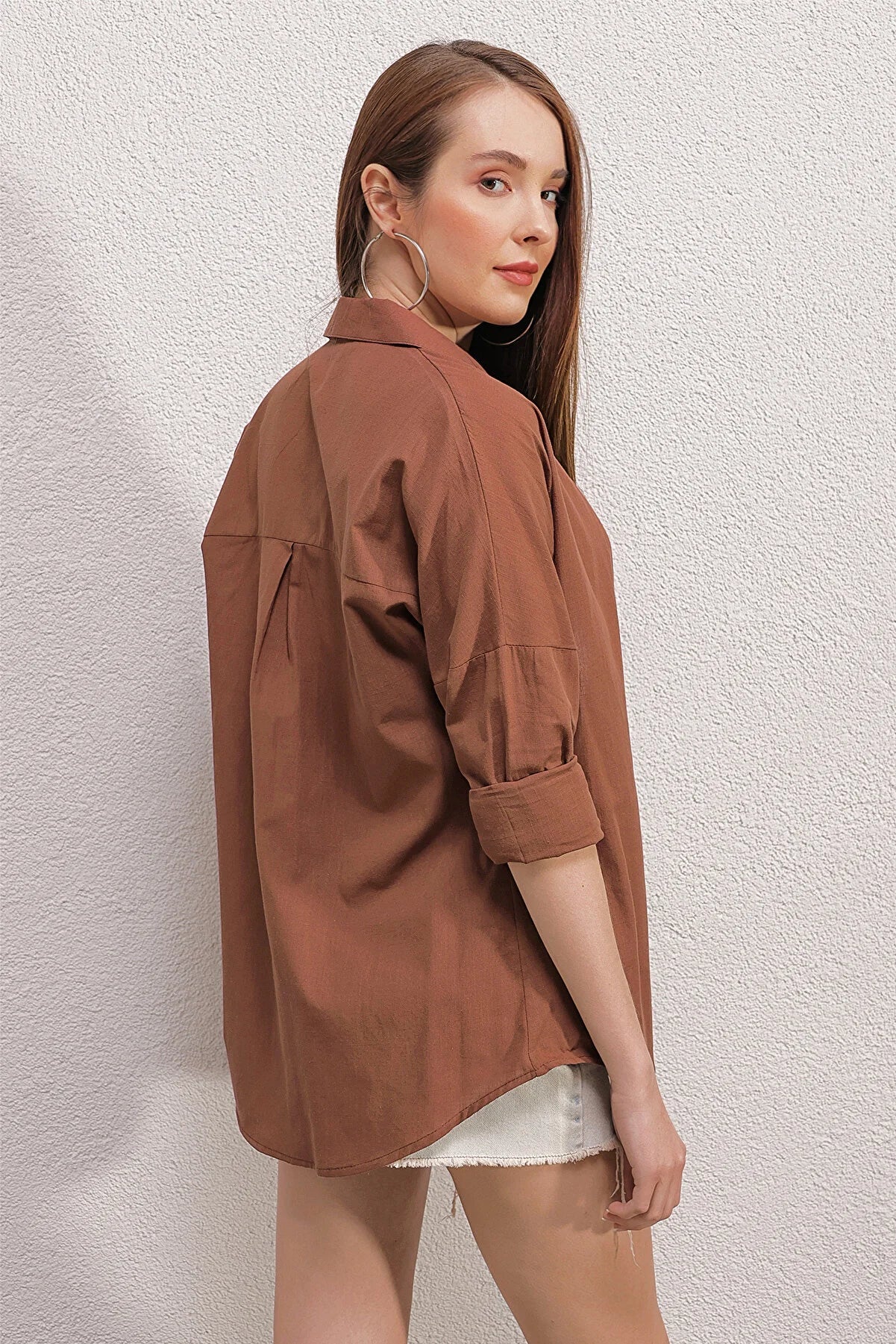 Blusa de lino naranja