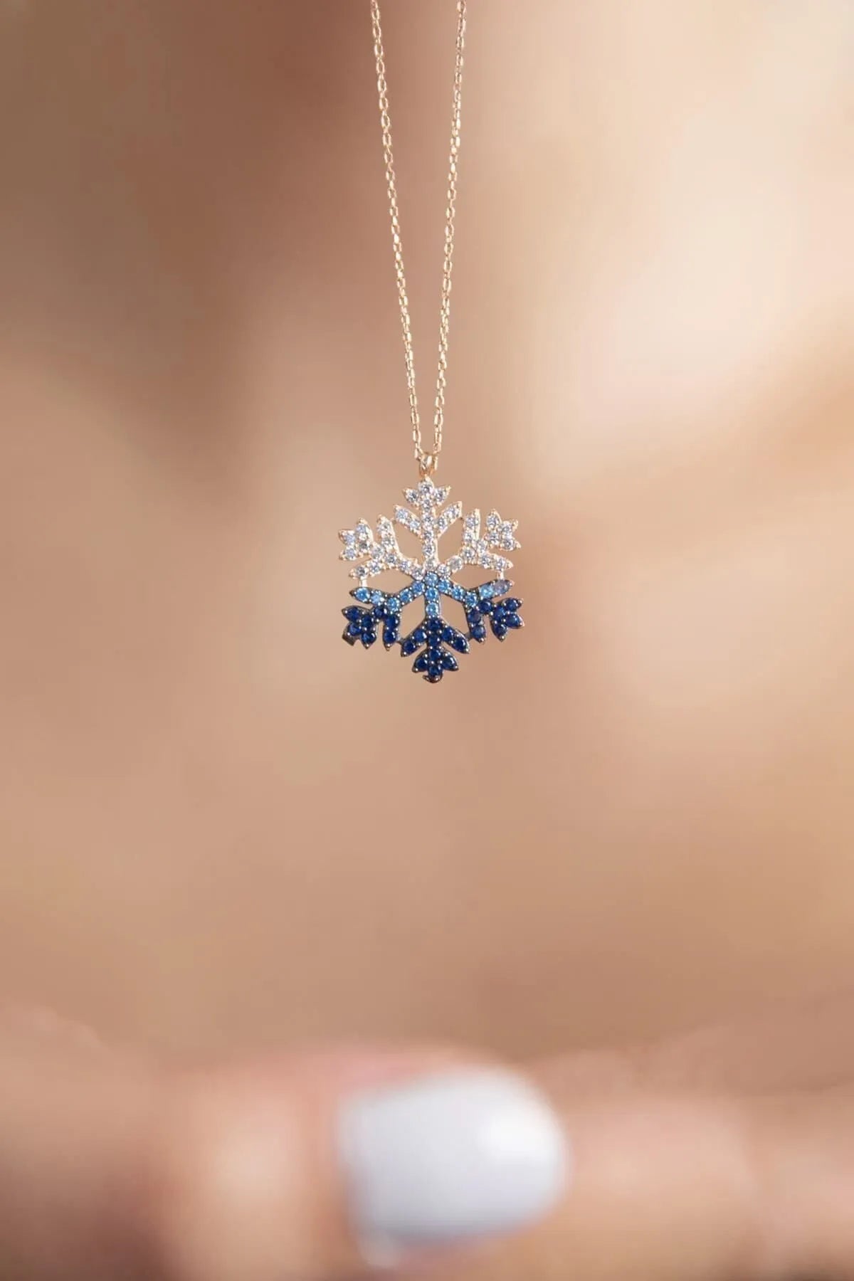 Collar de copo de nieve de plata de ley 925