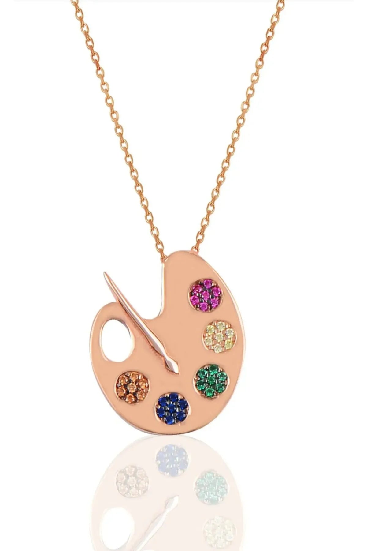 Sterlin Gümüş Palet Sanatçısı Kolyesi 