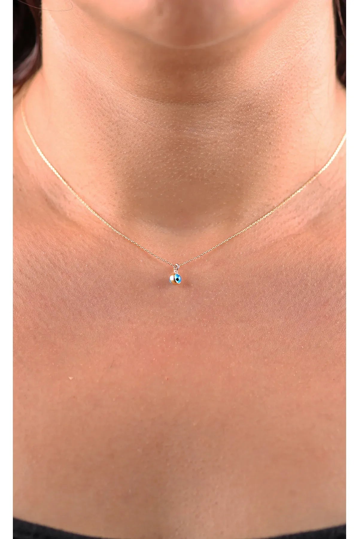 925 Sterling Silver Evil Eye Gold Necklace